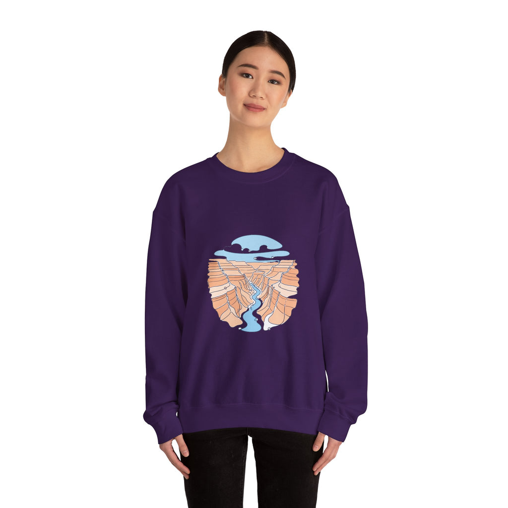 Matching Couple Sweatshirt - Lavender Fields & Canyon Matching Couple Comfort Colors Crew Minimalist Art His Hers Christmas Gift - Design B