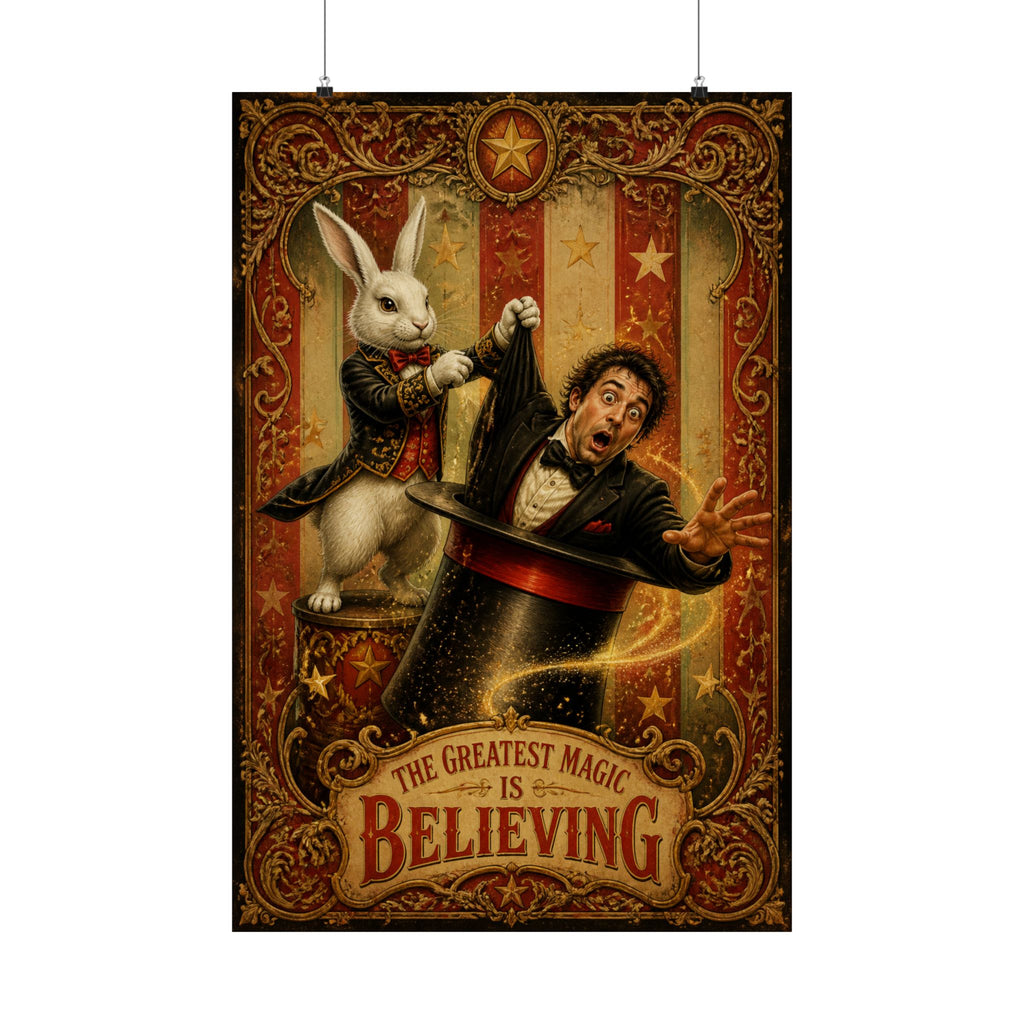 Magic Hat Rabbit Wall Art Poster 18×24 Baroque Home Office Decor Maximalist Print