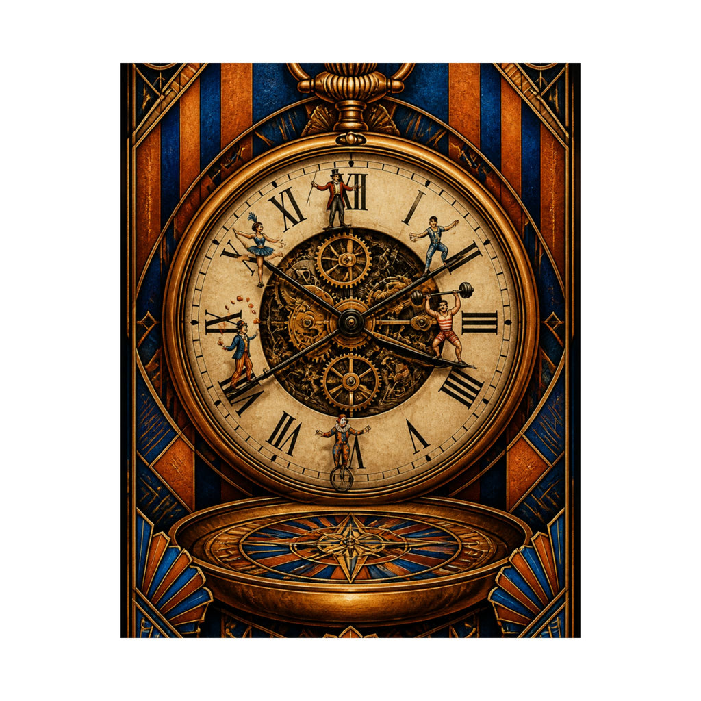 Pocket Watch Performers Wall Art Poster 18×24 Art Deco Entryway Decor Maximalist Print