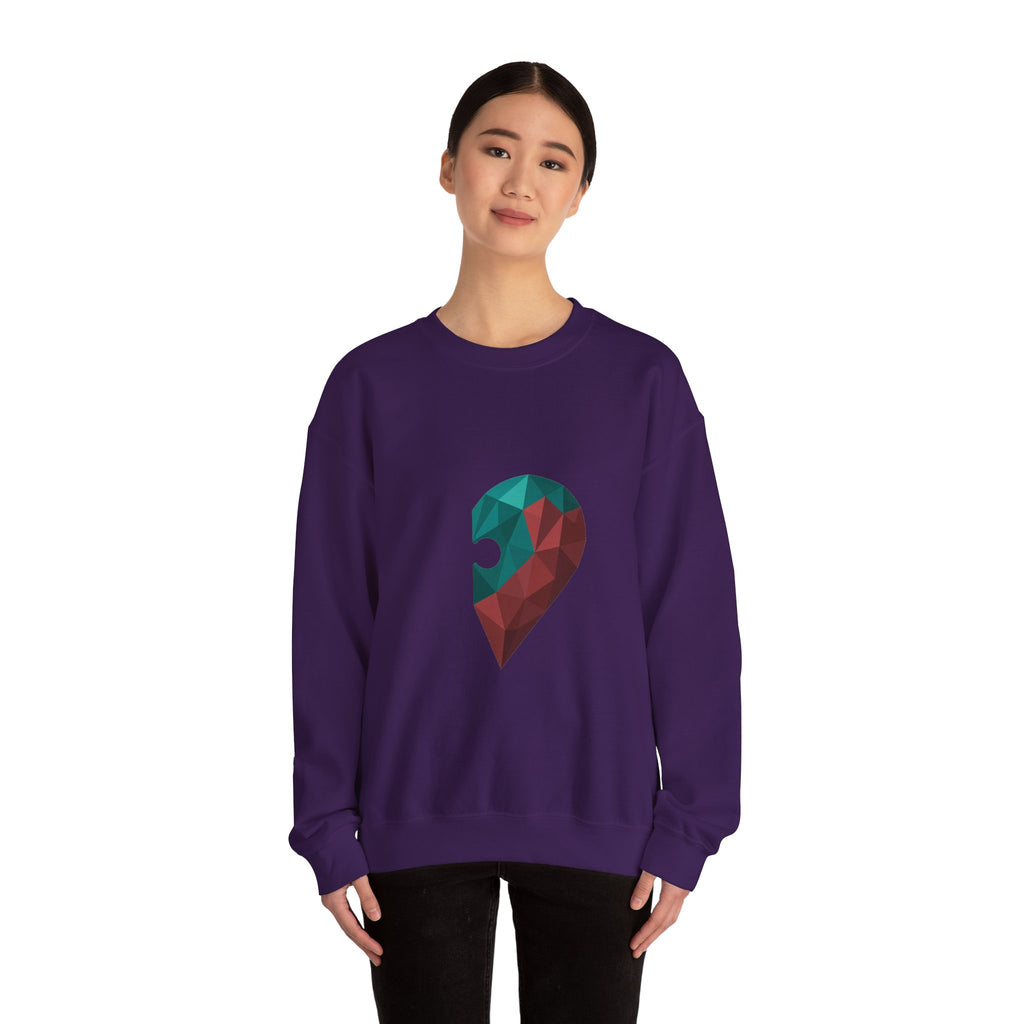 Matching Couple Sweatshirt - Puzzle Pieces Matching Couple Premium Fleece Sweatshirt Geometric Art His Hers Love Gift - Design B