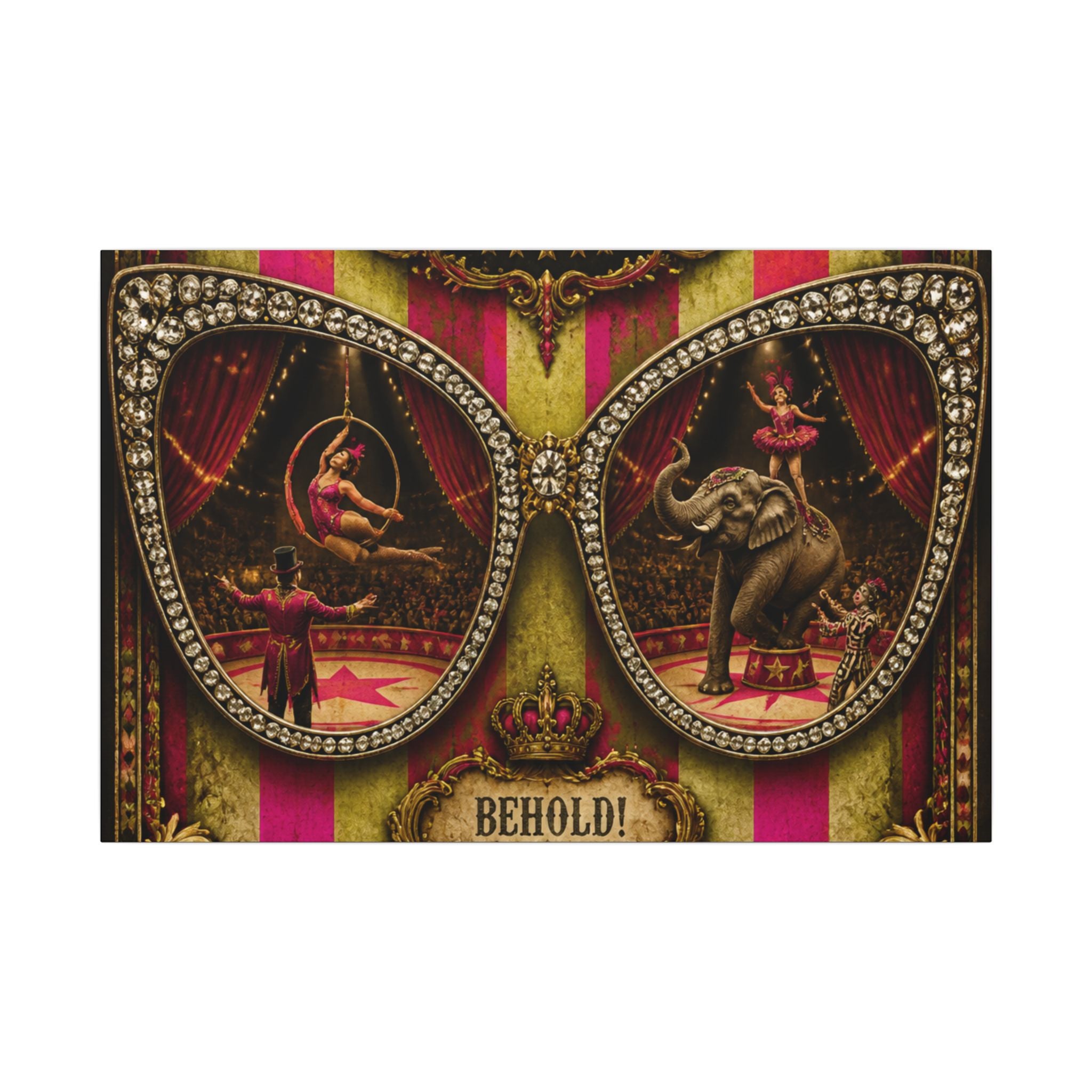 Sunglasses Circus Ring Wall Art Canvas 24×36 Baroque Studio Decor Maximalist Print