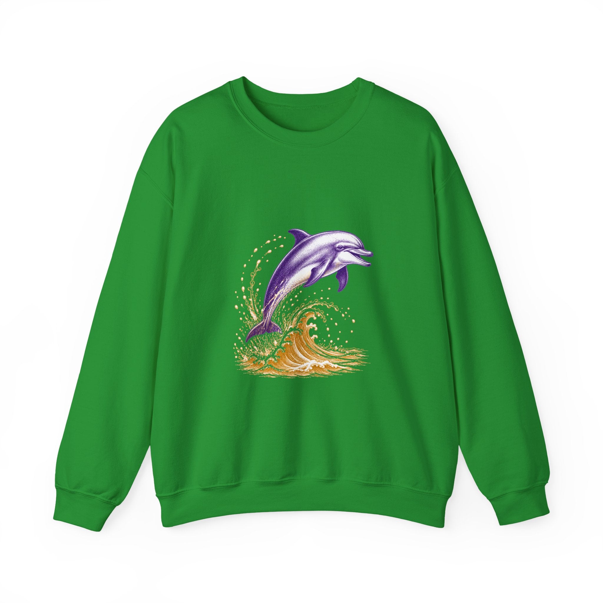 Matching Couple Sweatshirt - Shark & Dolphin Matching Couple Crewneck Sweatshirt Vintage Art His Hers Wedding Gift - Design B