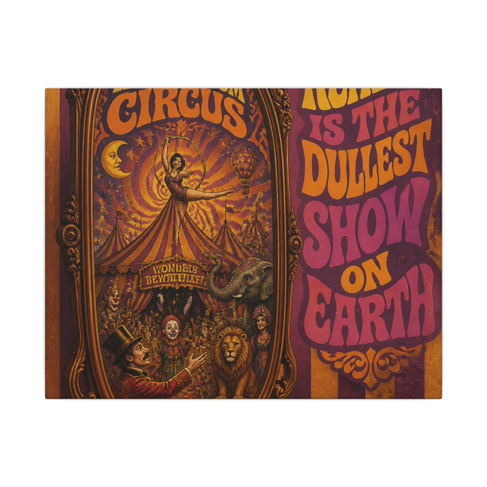 Vintage Mirror Circus Wall Art Canvas 16×20 Psychedelic Cafe Decor Maximalist Print