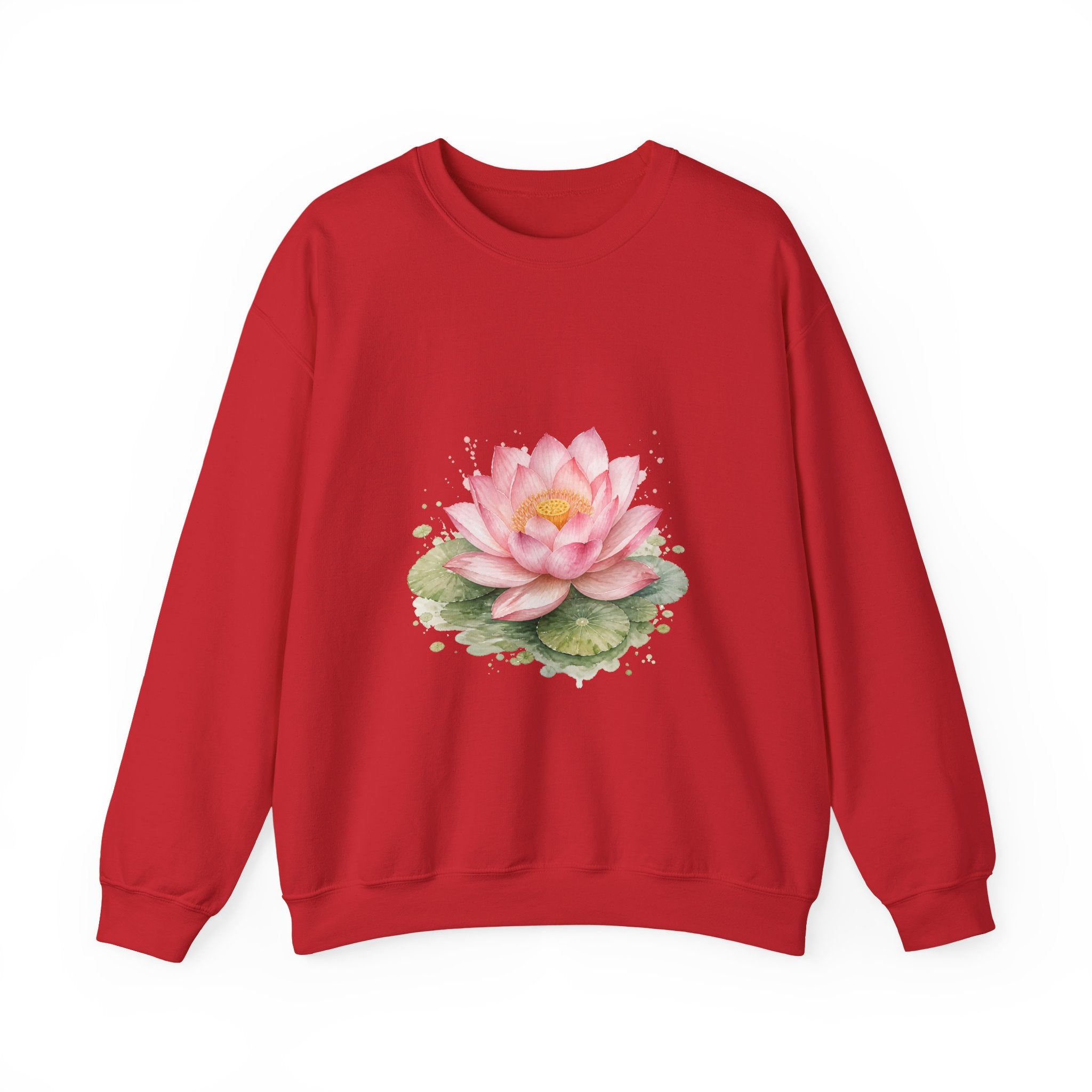 Matching Couple Sweatshirt - Open & Closed Lotus Matching Couple Premium Fleece Sweatshirt Watercolor Art His Hers Birthday Gift - Design A