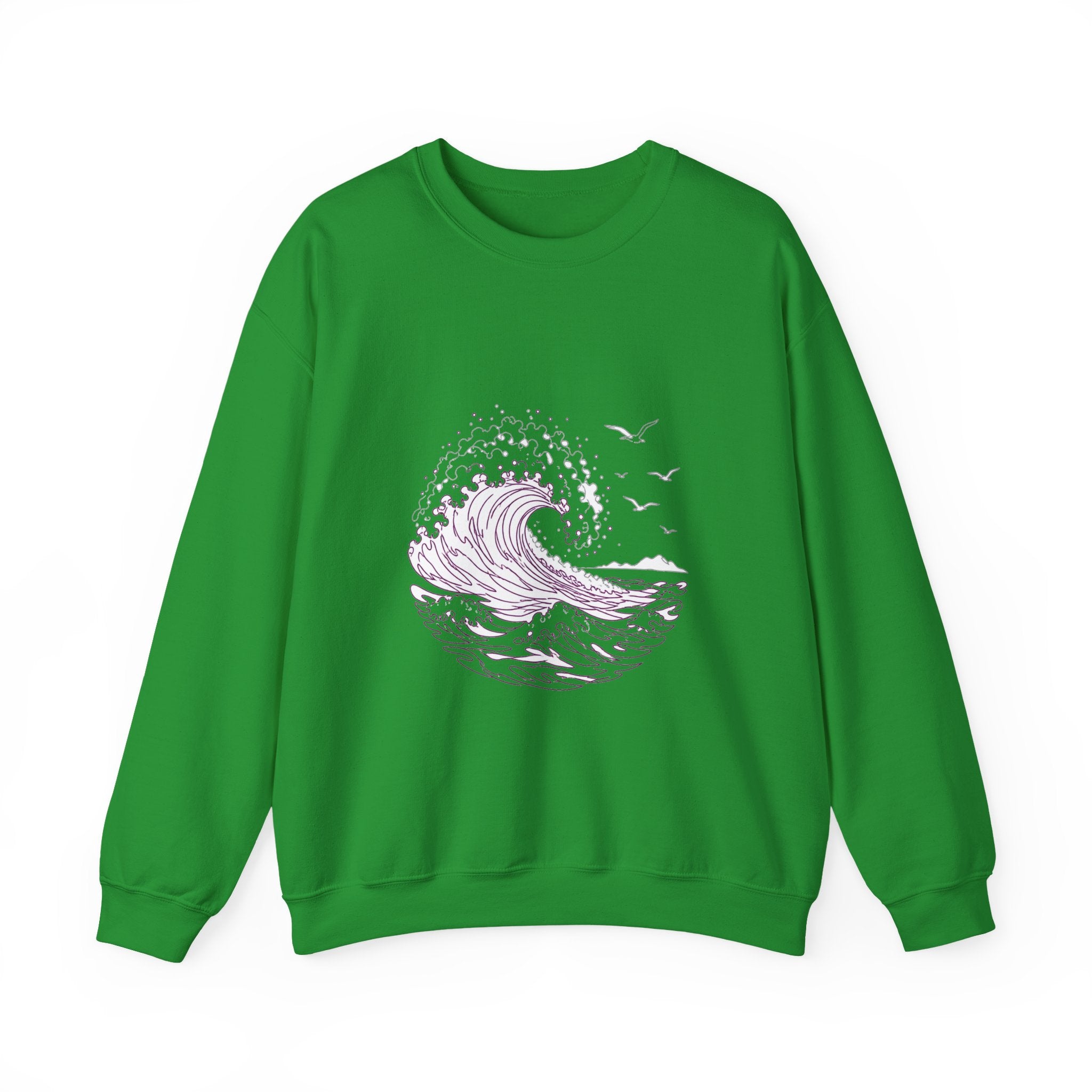 Matching Couple Sweatshirt - Mountain & Ocean Matching Couple Crewneck Sweatshirt Minimalist Art His Hers Valentine Gift - Design B