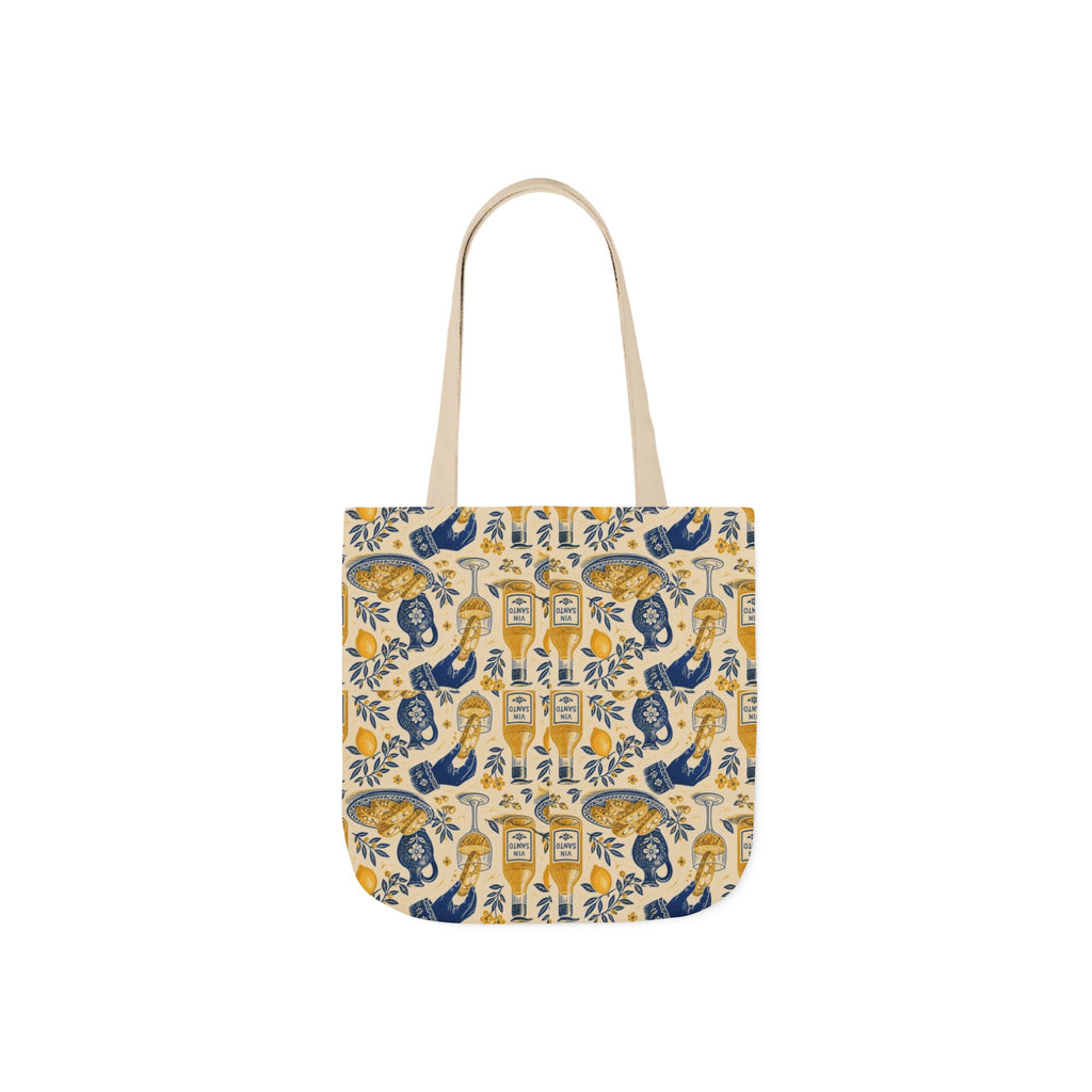 Biscotti & Vin Santo Canvas Tote Bag Mediterranean Kitchen Linocut Design Italian Cottagecore Gift