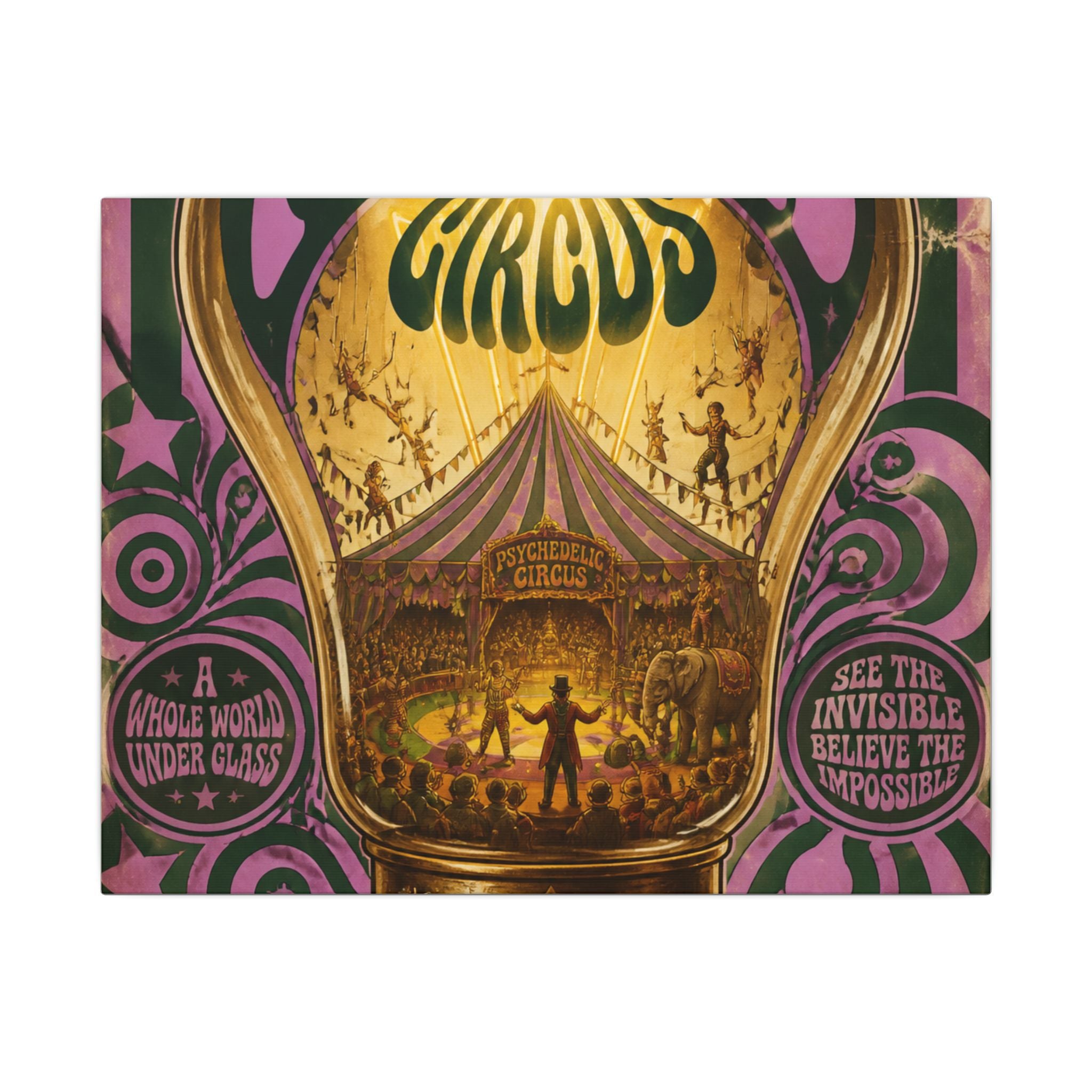 Light Bulb Circus Wall Art Canvas 16×20 Psychedelic Cafe Decor Maximalist Print