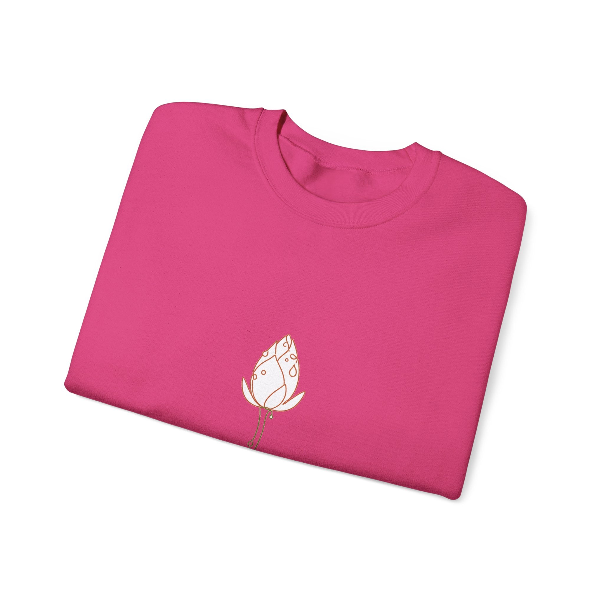 Matching Couple Sweatshirt - Open & Closed Lotus Matching Couple Comfort Colors Crew Minimalist Art His Hers Christmas Gift - Design B