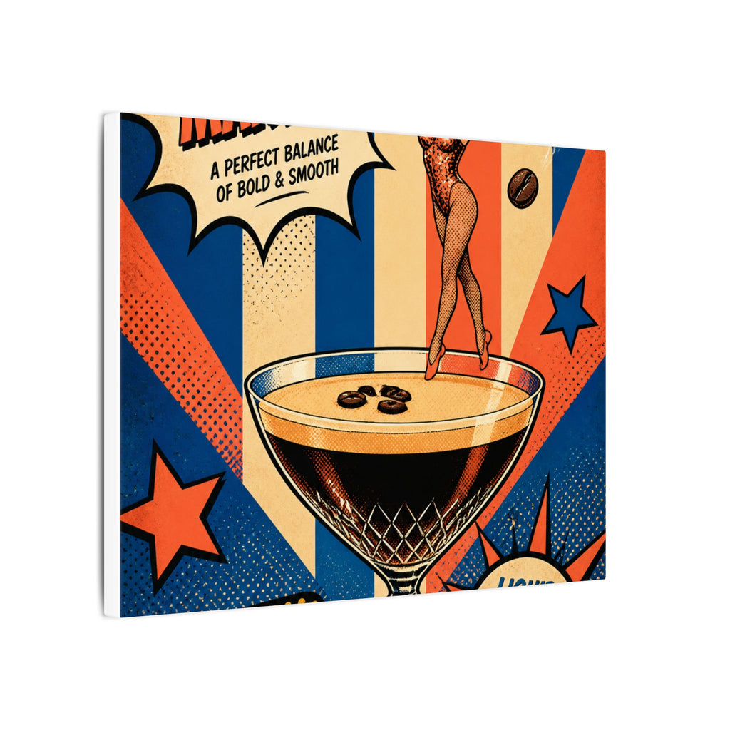 Espresso Martini Acrobat Wall Art Canvas 24×36 Pop Art Restaurant Decor Maximalist Print