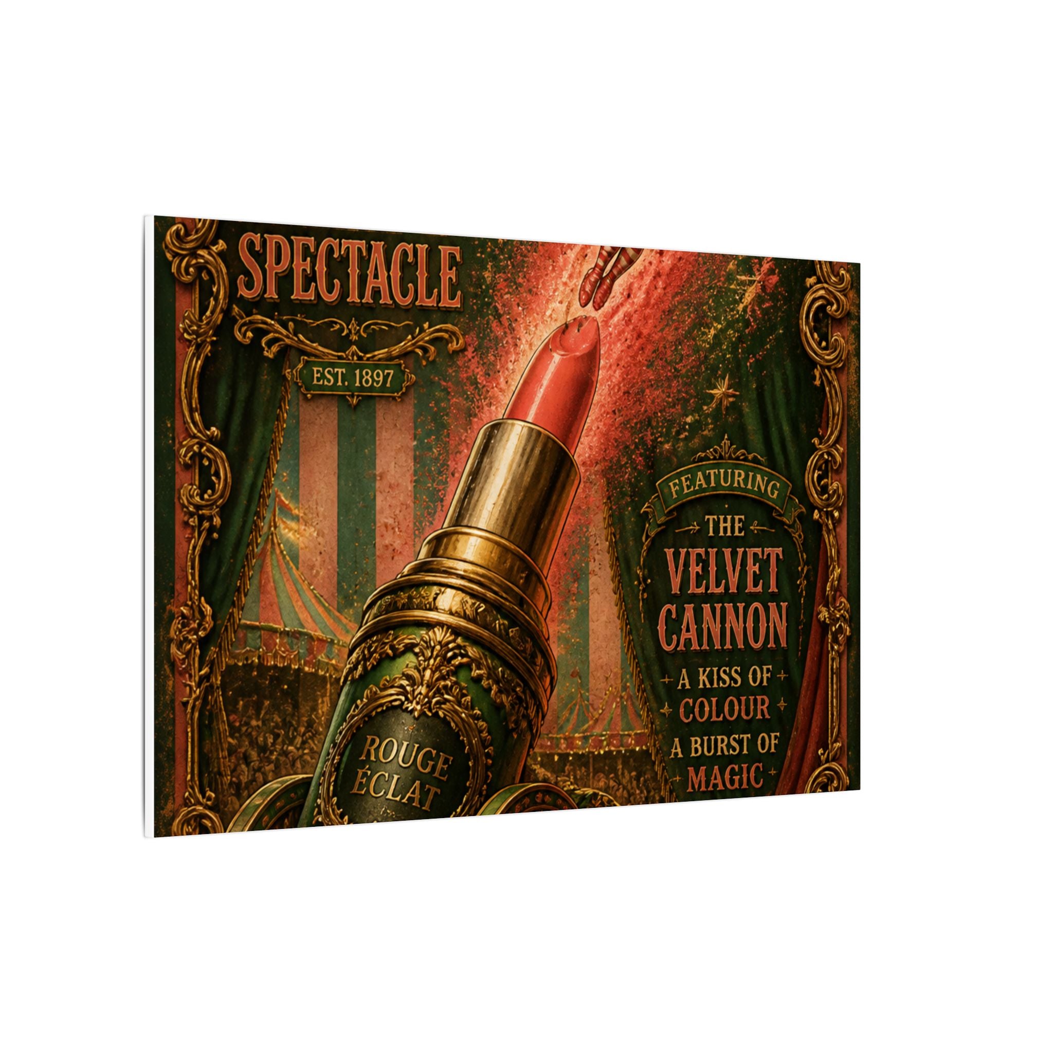 Lipstick Cannon Wall Art Canvas 16×20 Baroque Home Office Decor Maximalist Print