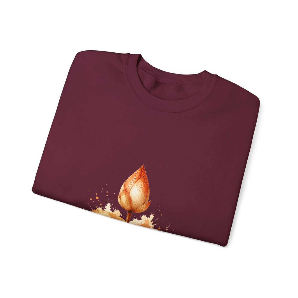 Matching Couple Sweatshirt - Open & Closed Lotus Matching Couple Comfort Colors Crew Watercolor Art His Hers Birthday Gift - Design B