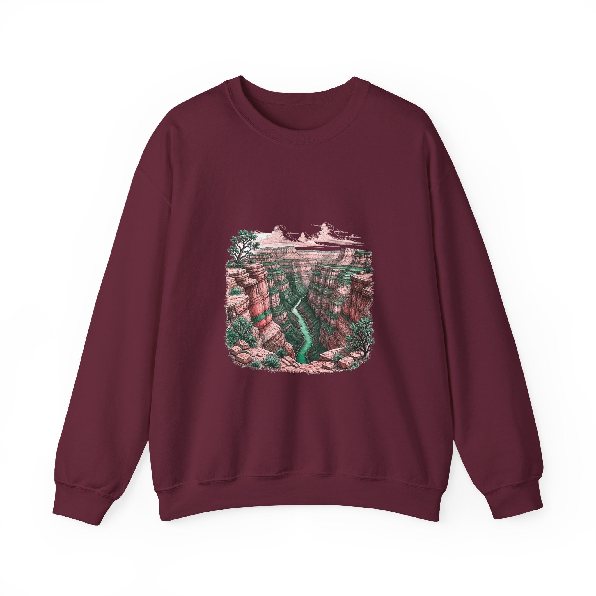 Matching Couple Sweatshirt - Lavender Fields & Canyon Matching Couple Comfort Colors Crew Hand-Drawn Art His Hers Anniversary Gift - Design B