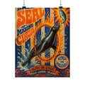 Seal Fire Hoop Wall Art Poster 24×36 Psychedelic Dining Room Decor Maximalist Print