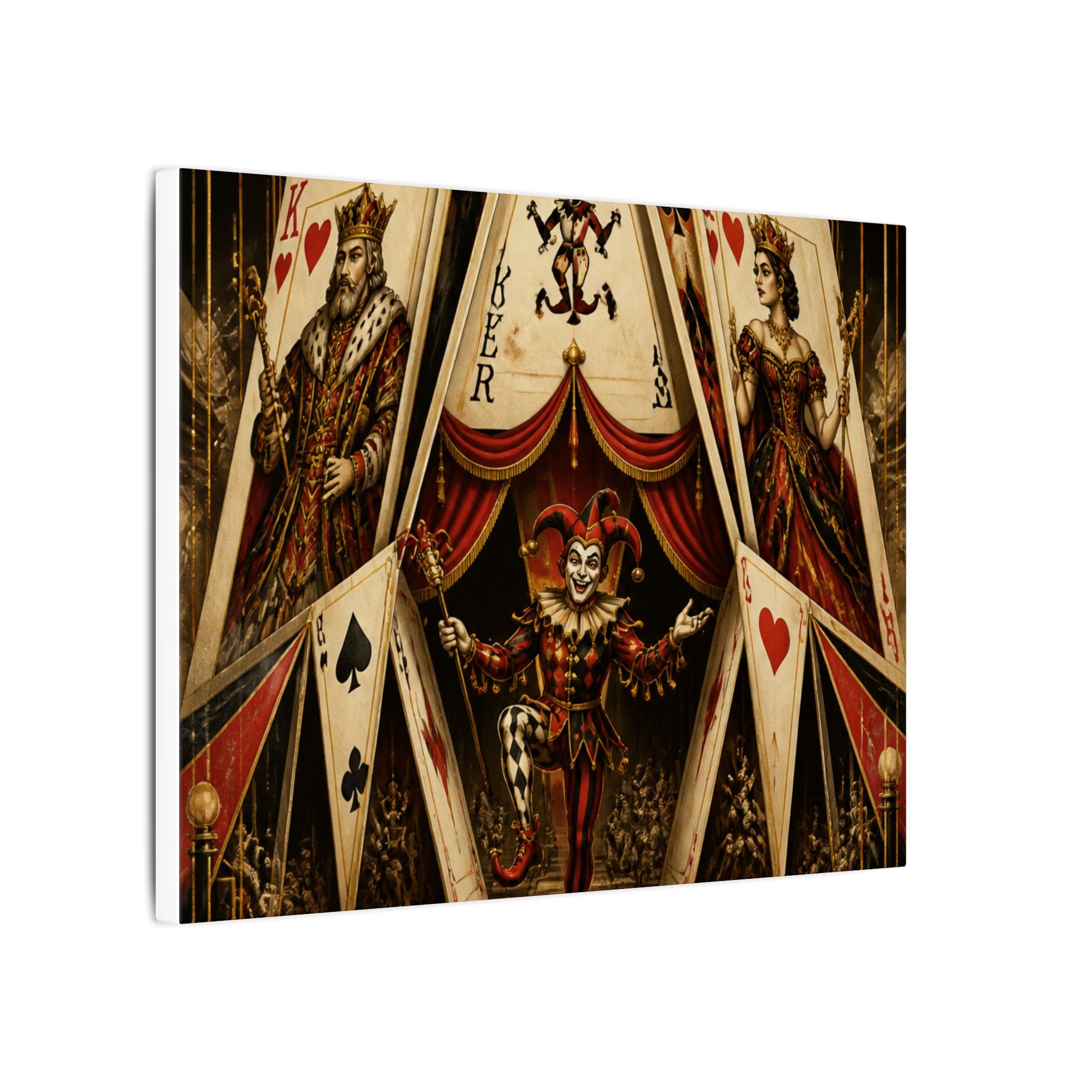 Playing Cards Tent Wall Art Canvas 24×36 Art Deco Bar Area Decor Maximalist Print