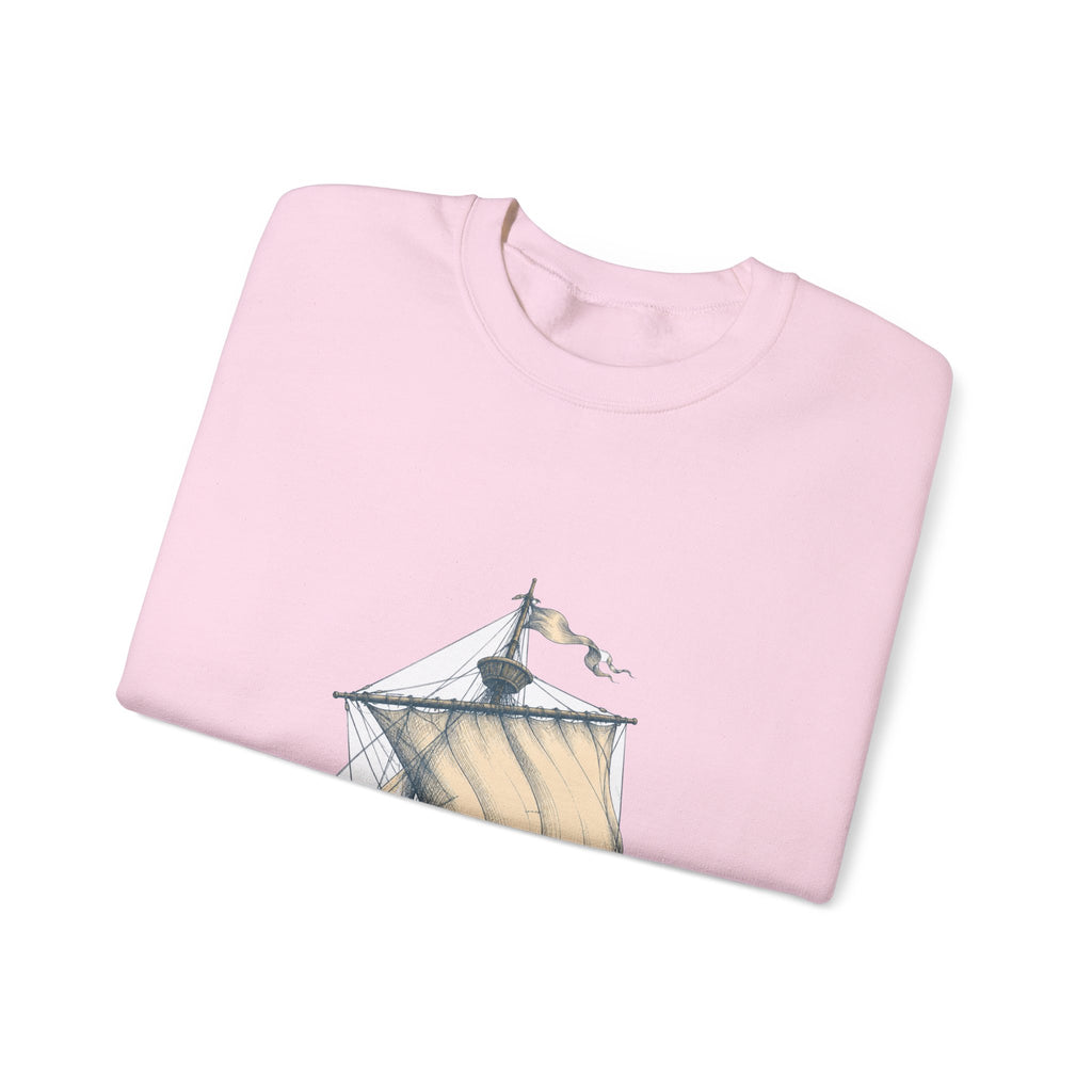 Matching Couple Sweatshirt - Anchor & Sail Matching Couple Comfort Colors Crew Hand-Drawn Art His Hers Anniversary Gift - Design B