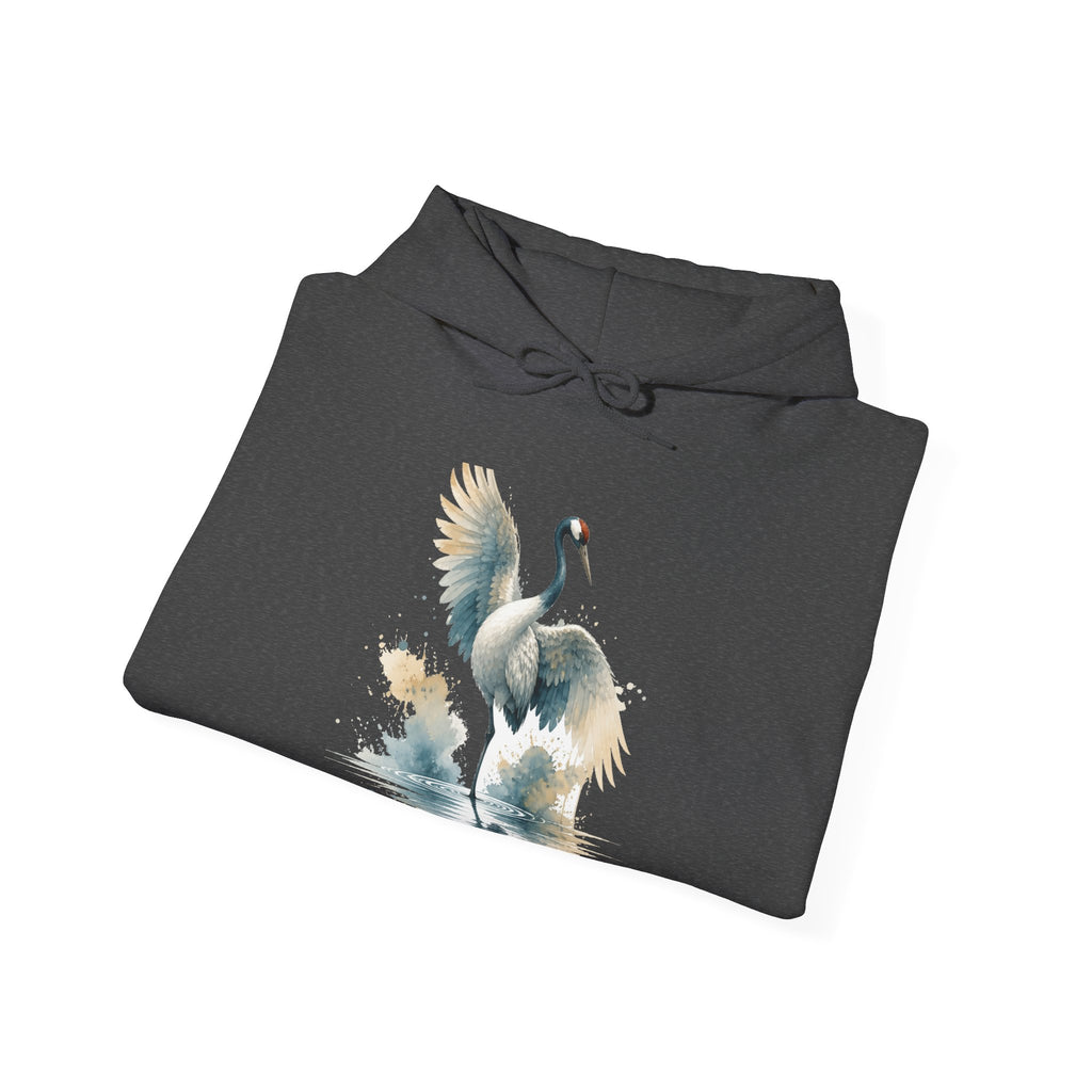 Matching Couple Sweatshirt - Tiger & Crane Matching Couple Hooded Sweatshirt Watercolor Art His Hers Engagement Gift - Design B