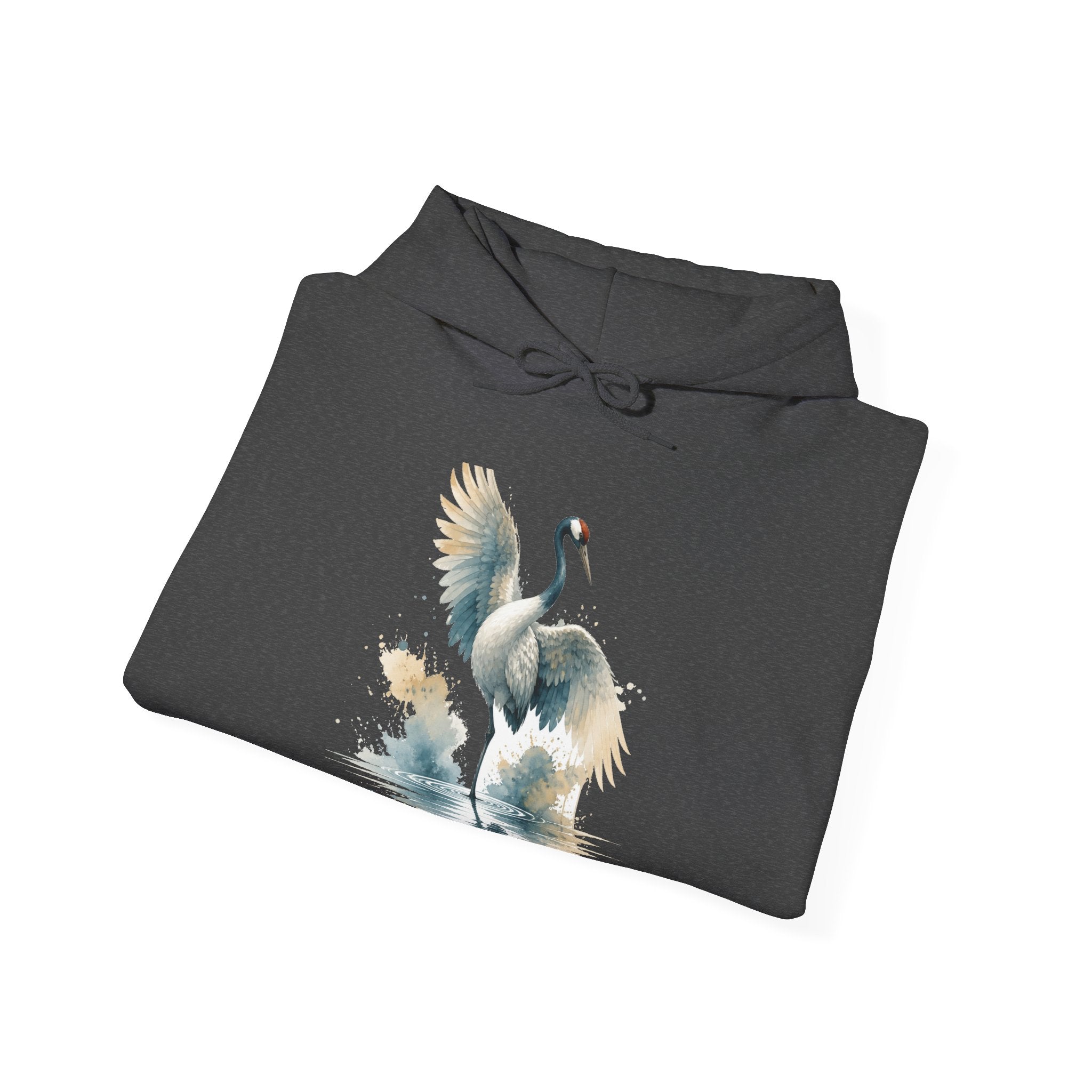 Matching Couple Sweatshirt - Tiger & Crane Matching Couple Hooded Sweatshirt Watercolor Art His Hers Engagement Gift - Design B