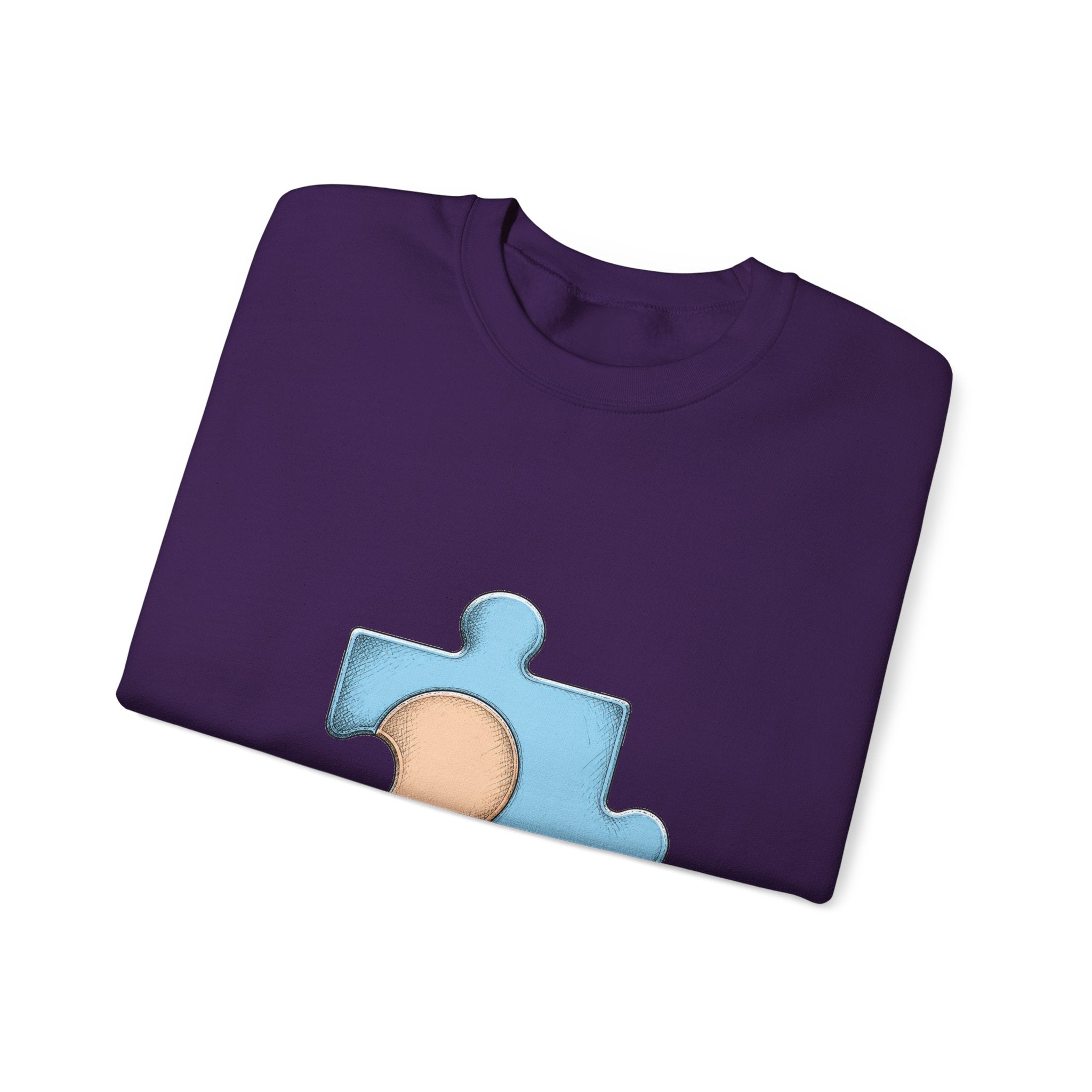 Matching Couple Sweatshirt - Puzzle Pieces Matching Couple Crewneck Sweatshirt Hand-Drawn Art His Hers Best Friend Gift - Design B