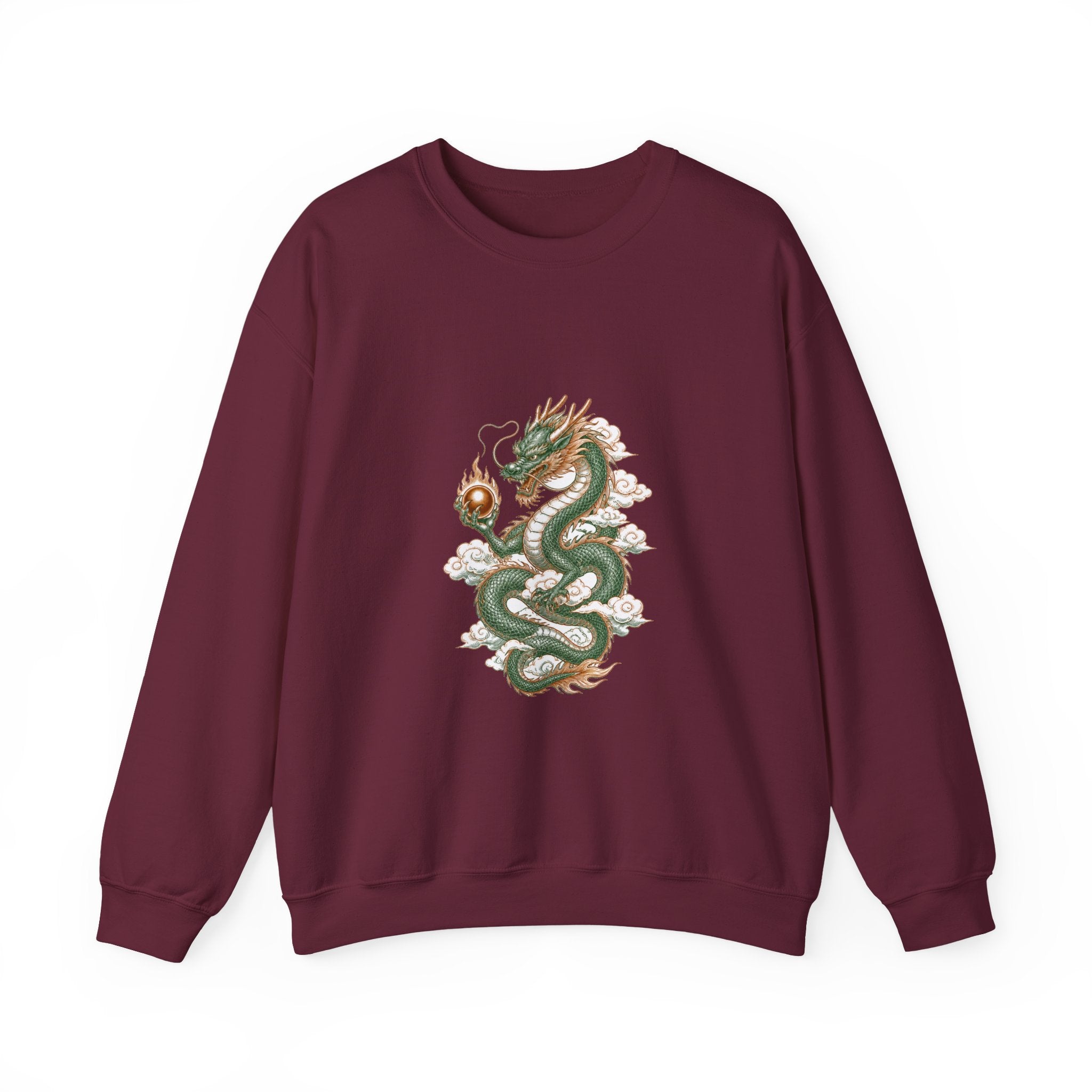Matching Couple Sweatshirt - Dragon & Phoenix Matching Couple Comfort Colors Crew Hand-Drawn Art His Hers Anniversary Gift - Design A