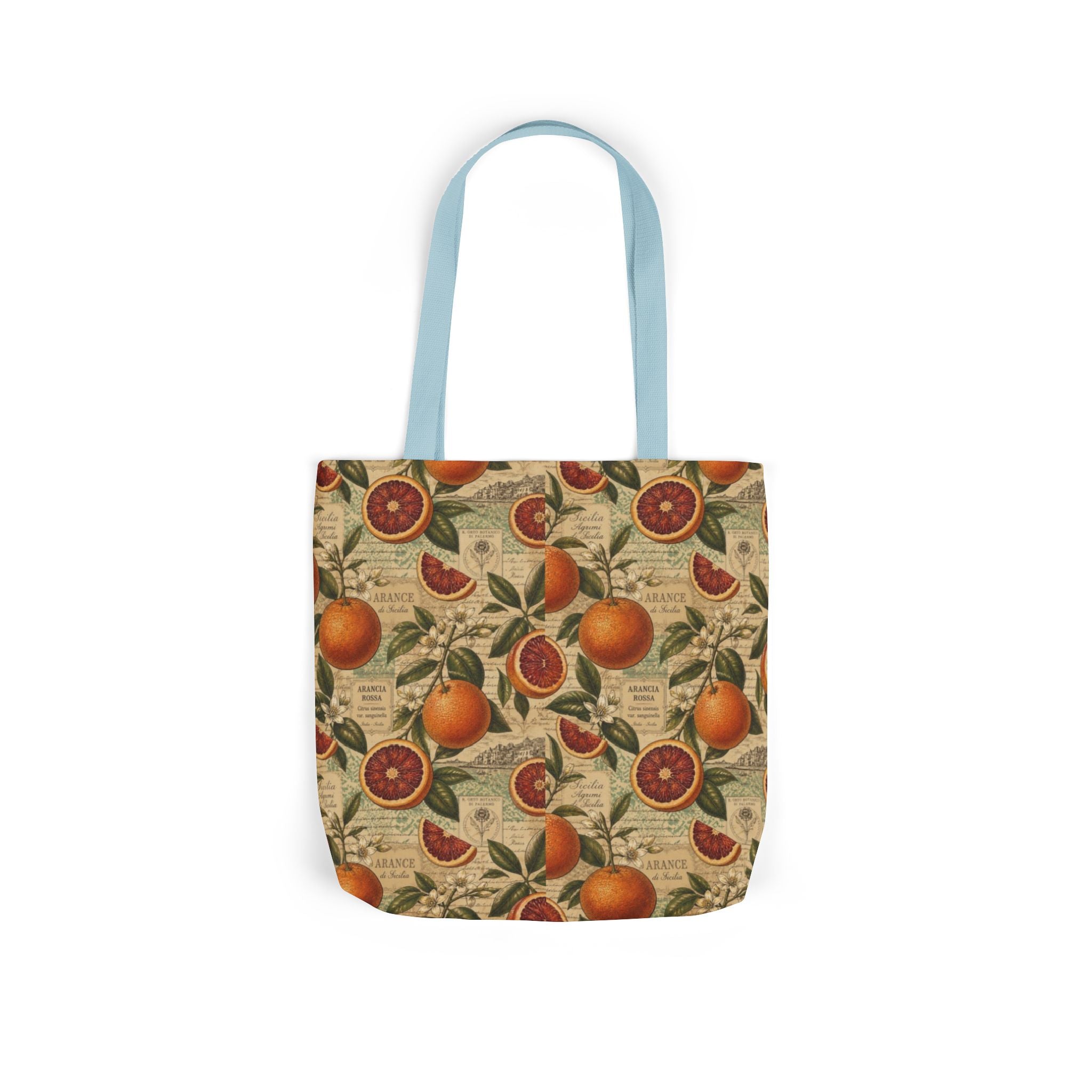 Blood Oranges Canvas Tote Bag Mediterranean Kitchen Botanical Design Italian Cottagecore Gift