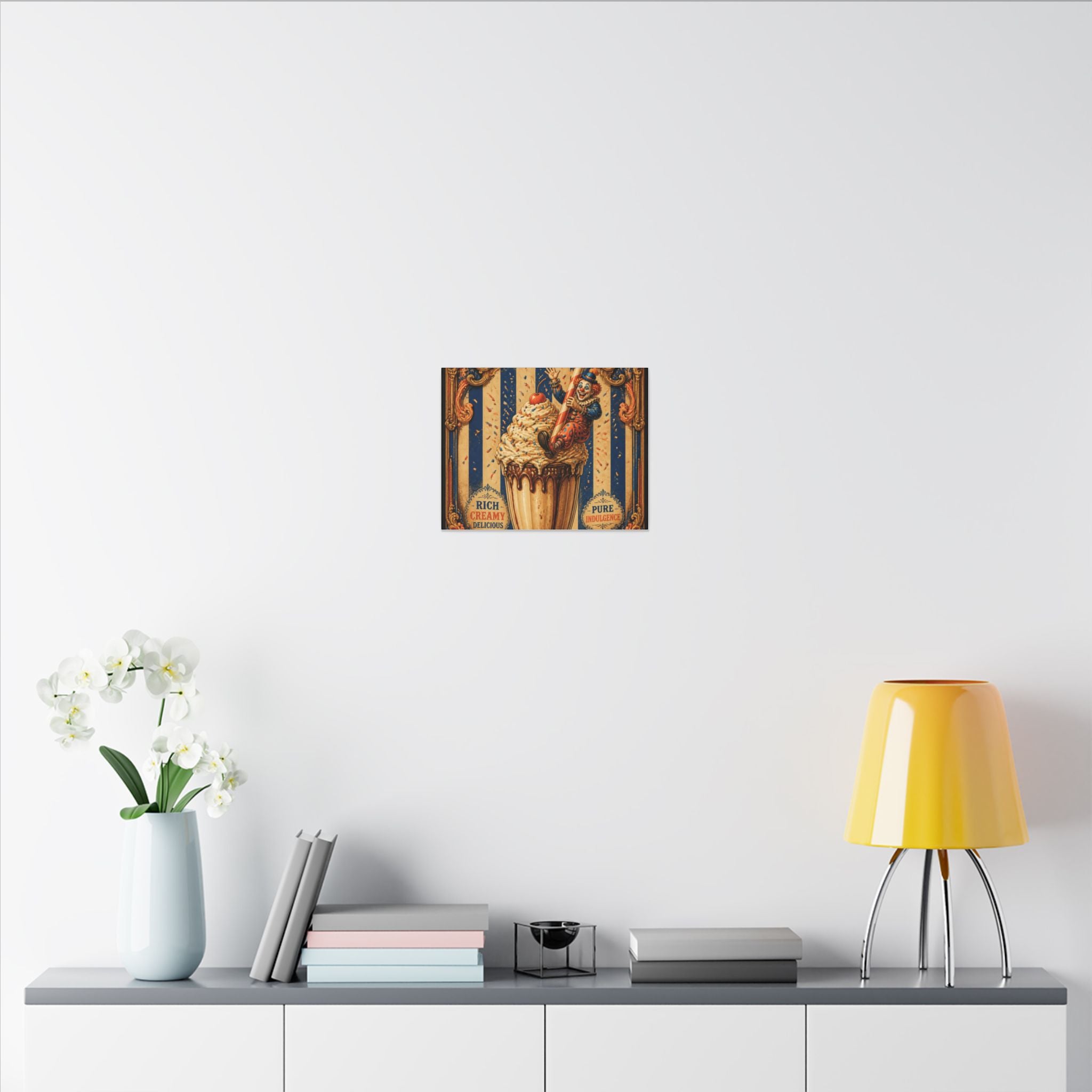 Milkshake Slide Clown Wall Art Canvas 16×20 Baroque Home Office Decor Maximalist Print