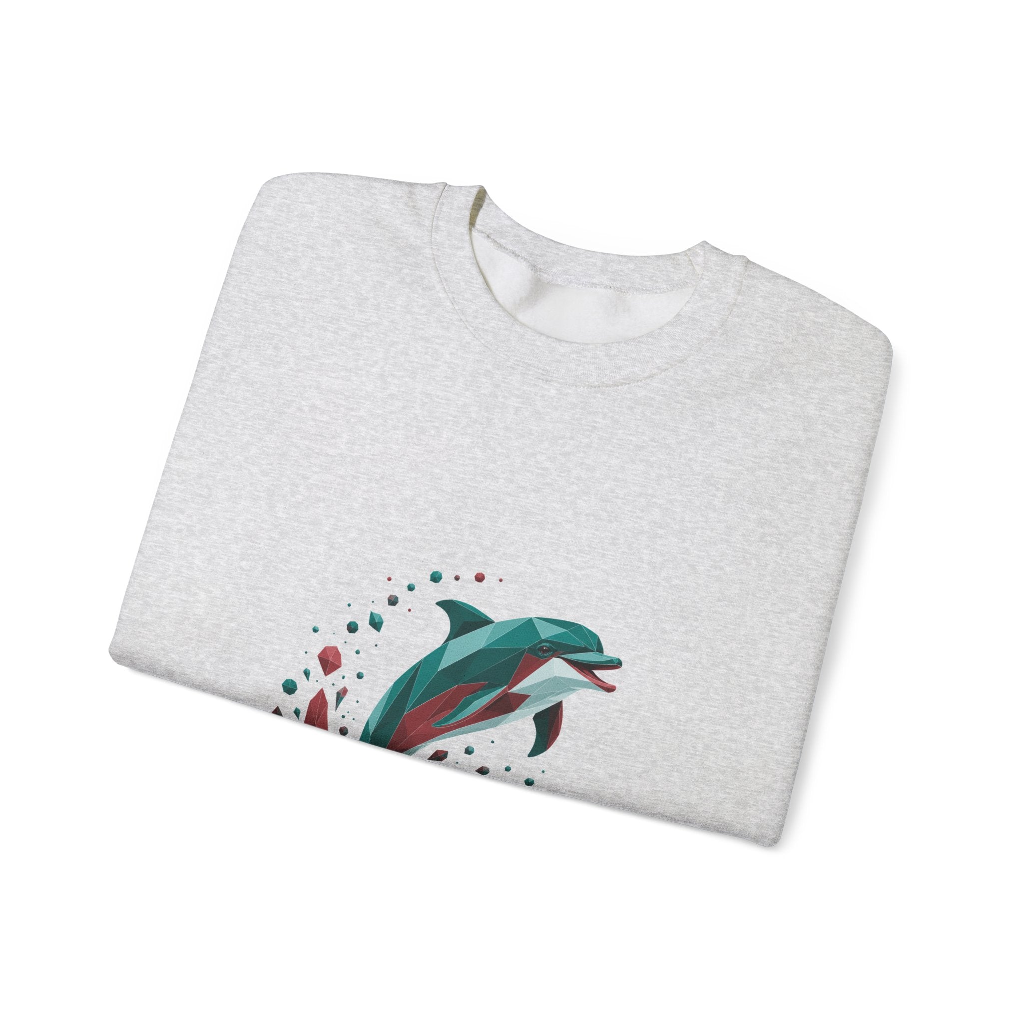 Matching Couple Sweatshirt - Shark & Dolphin Matching Couple Comfort Colors Crew Geometric Art His Hers Love Gift - Design B