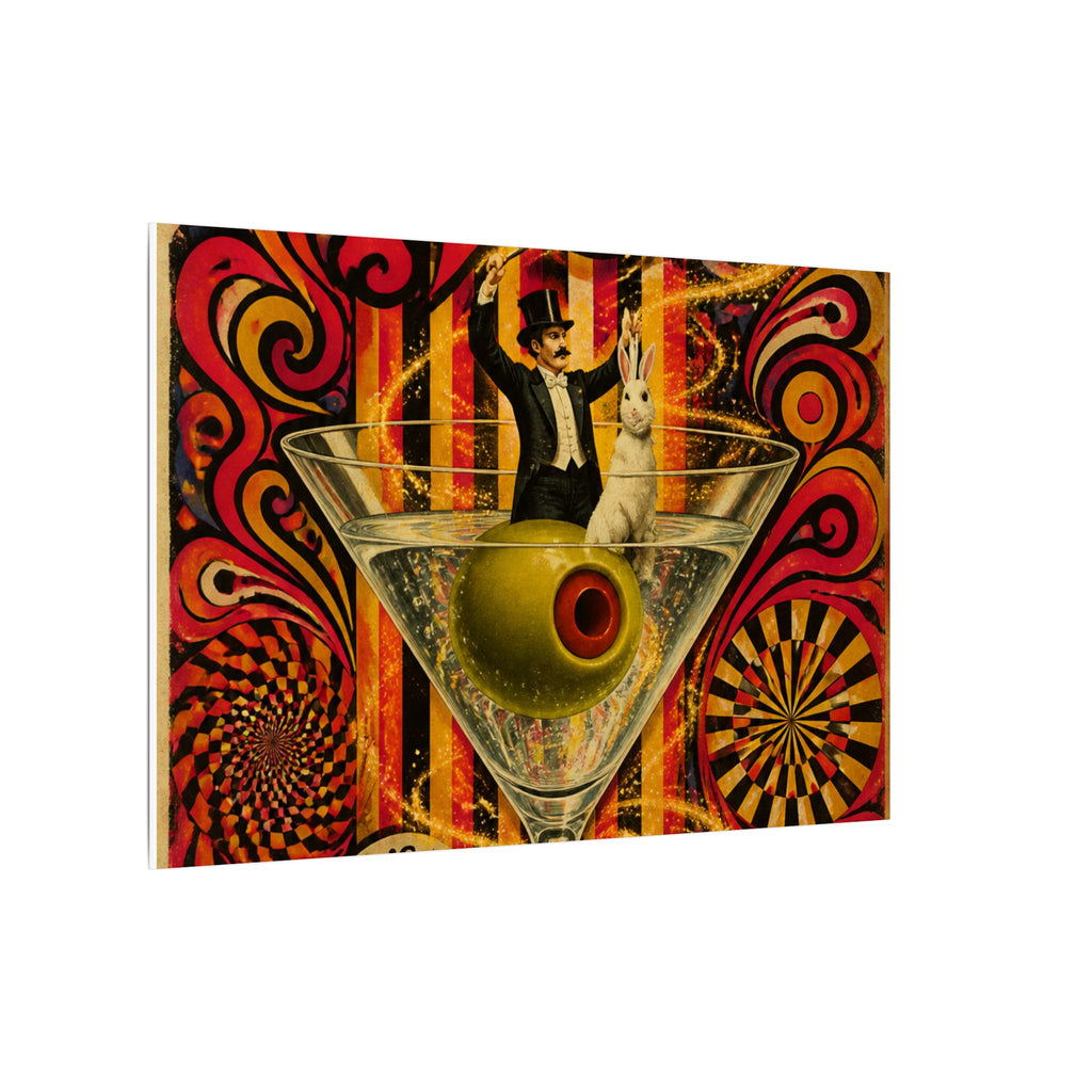 Martini Magician Wall Art Canvas 16×20 Psychedelic Cafe Decor Maximalist Print