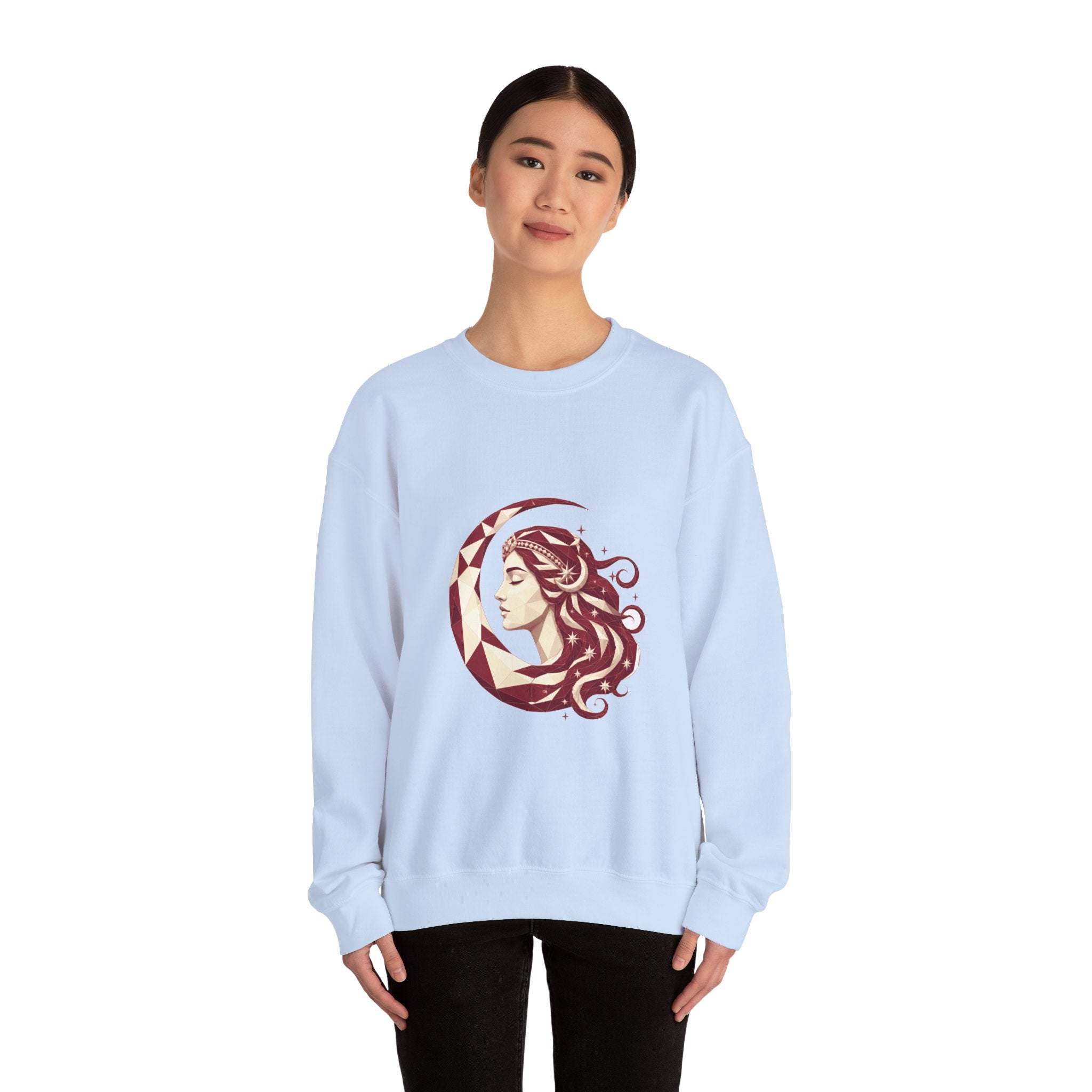 Matching Couple Sweatshirt - Helios & Selene Matching Couple Comfort Colors Crew Geometric Art His Hers Love Gift - Design B
