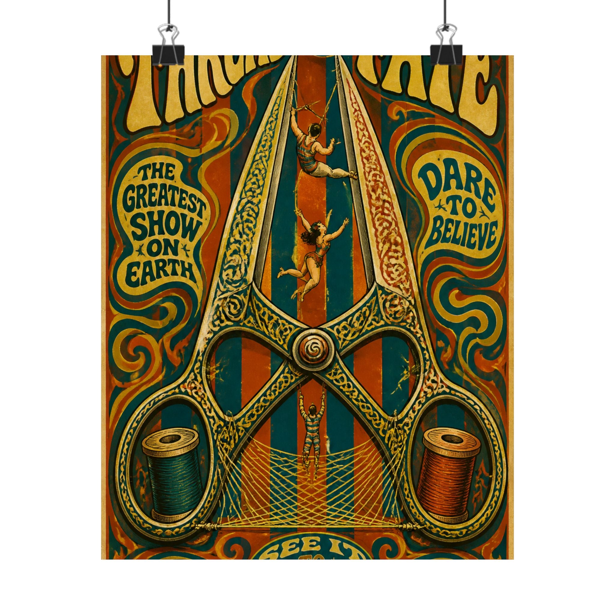 Giant Scissors Trapeze Wall Art Poster 18×24 Psychedelic Cafe Decor Maximalist Print