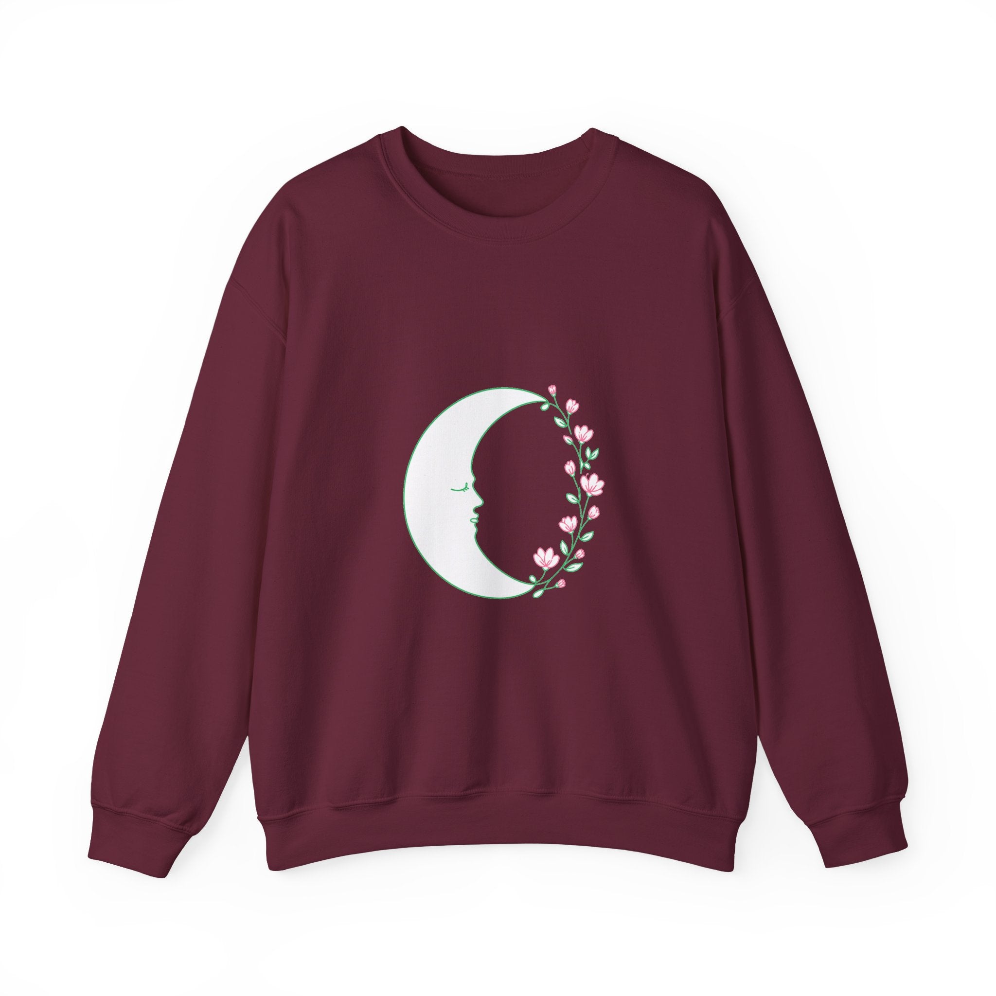 Matching Couple Sweatshirt - Waxing & Waning Moon Matching Couple Crewneck Sweatshirt Minimalist Art His Hers Valentine Gift - Design A