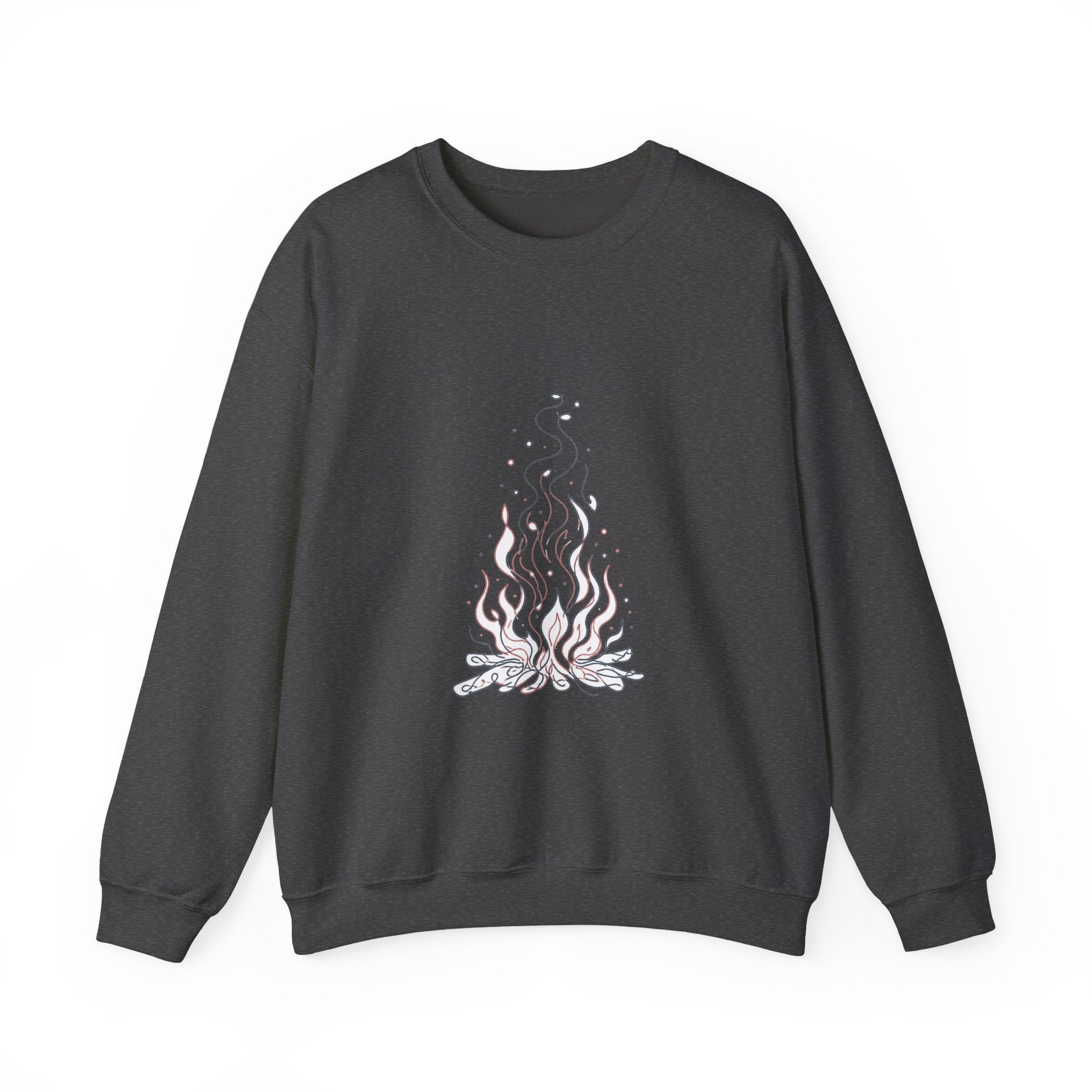 Matching Couple Sweatshirt - Wildfire & Waterfall Matching Couple Crewneck Sweatshirt Minimalist Art His Hers Valentine Gift - Design A