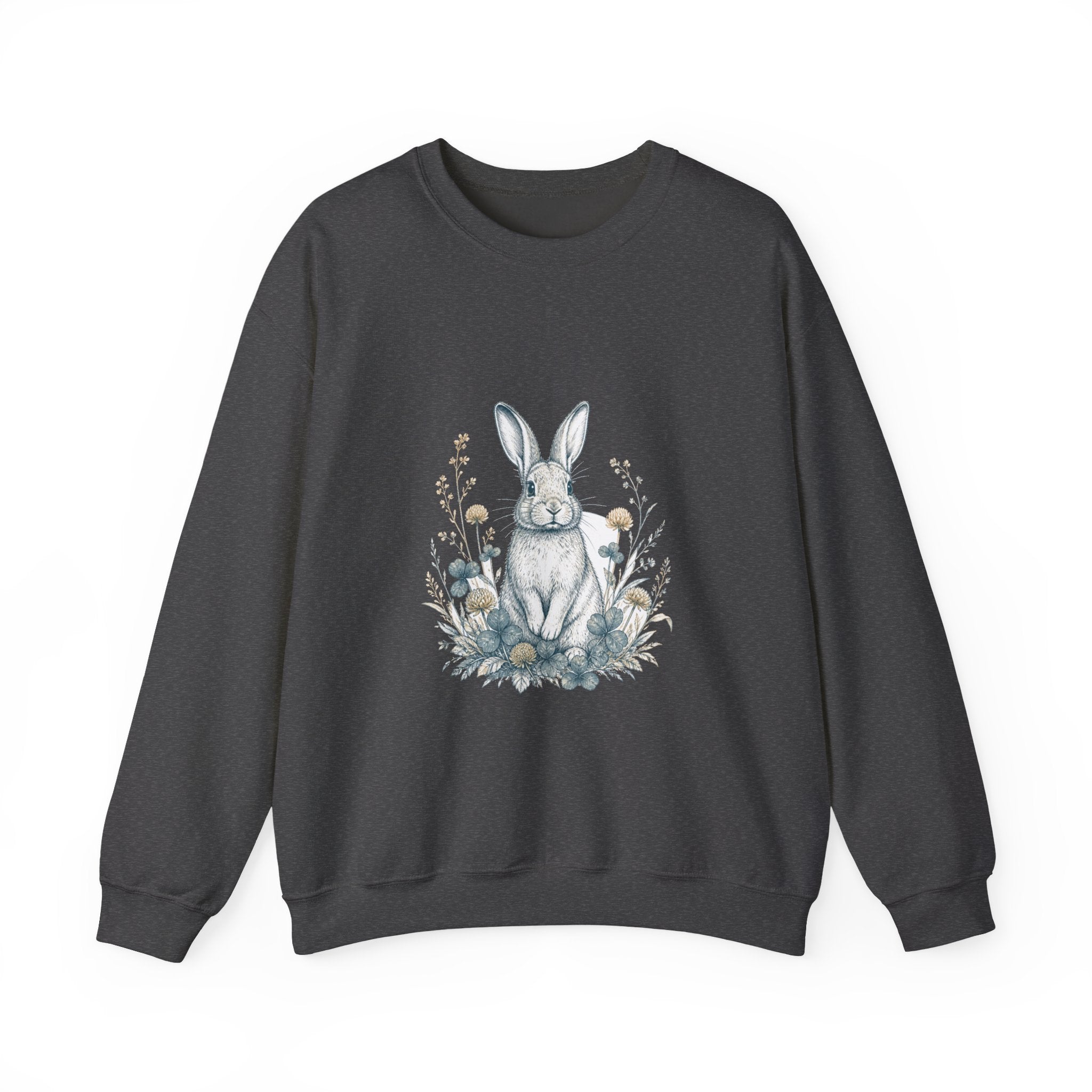 Matching Couple Sweatshirt - Fox & Rabbit Matching Couple Crewneck Sweatshirt Hand-Drawn Art His Hers Best Friend Gift - Design B