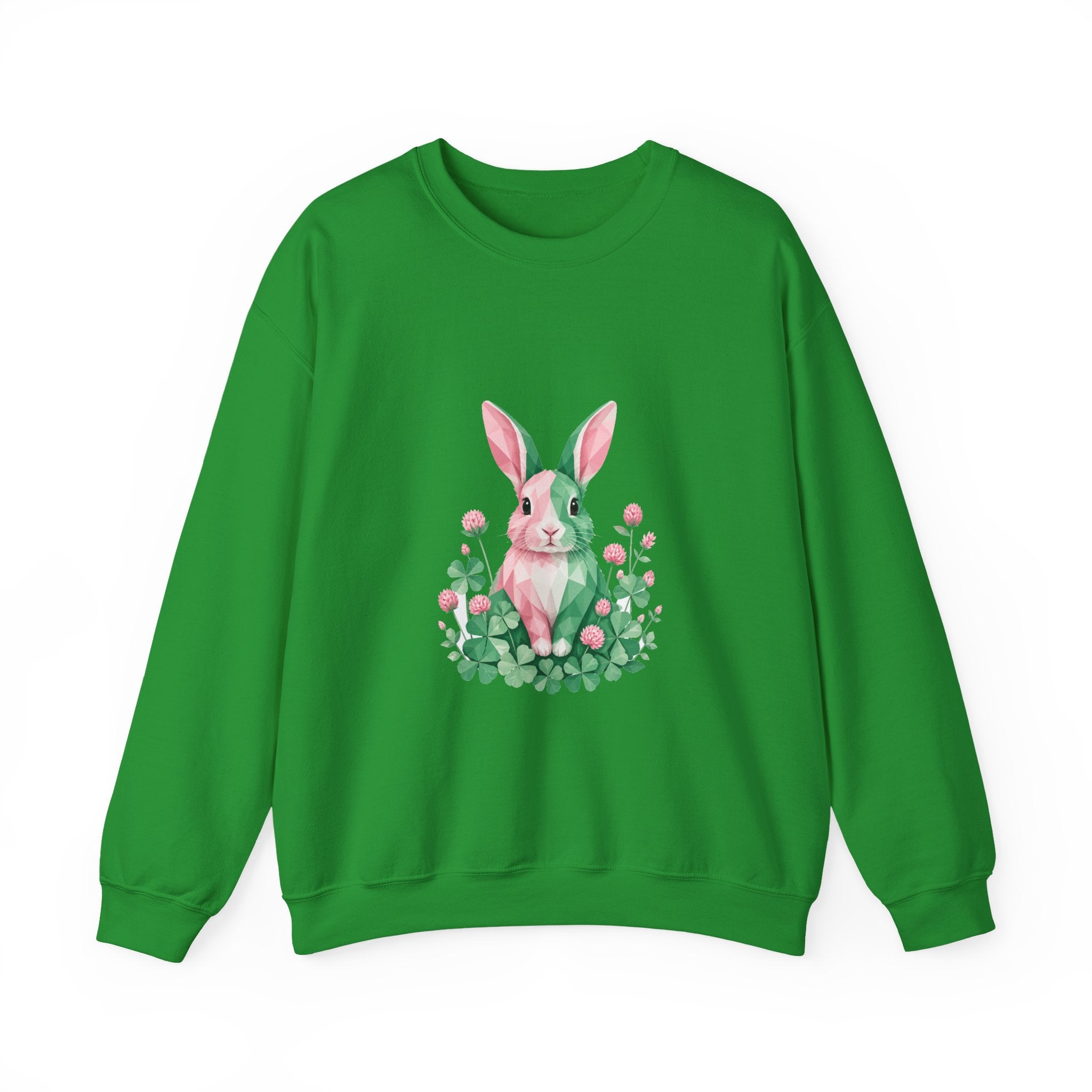 Matching Couple Sweatshirt - Fox & Rabbit Matching Couple Premium Fleece Sweatshirt Geometric Art His Hers Love Gift - Design B