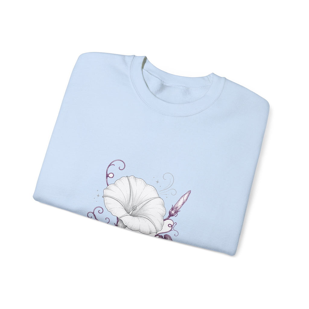 Matching Couple Sweatshirt - Sunflower & Moonflower Matching Couple Premium Fleece Sweatshirt Hand-Drawn Art His Hers Anniversary Gift - Design B