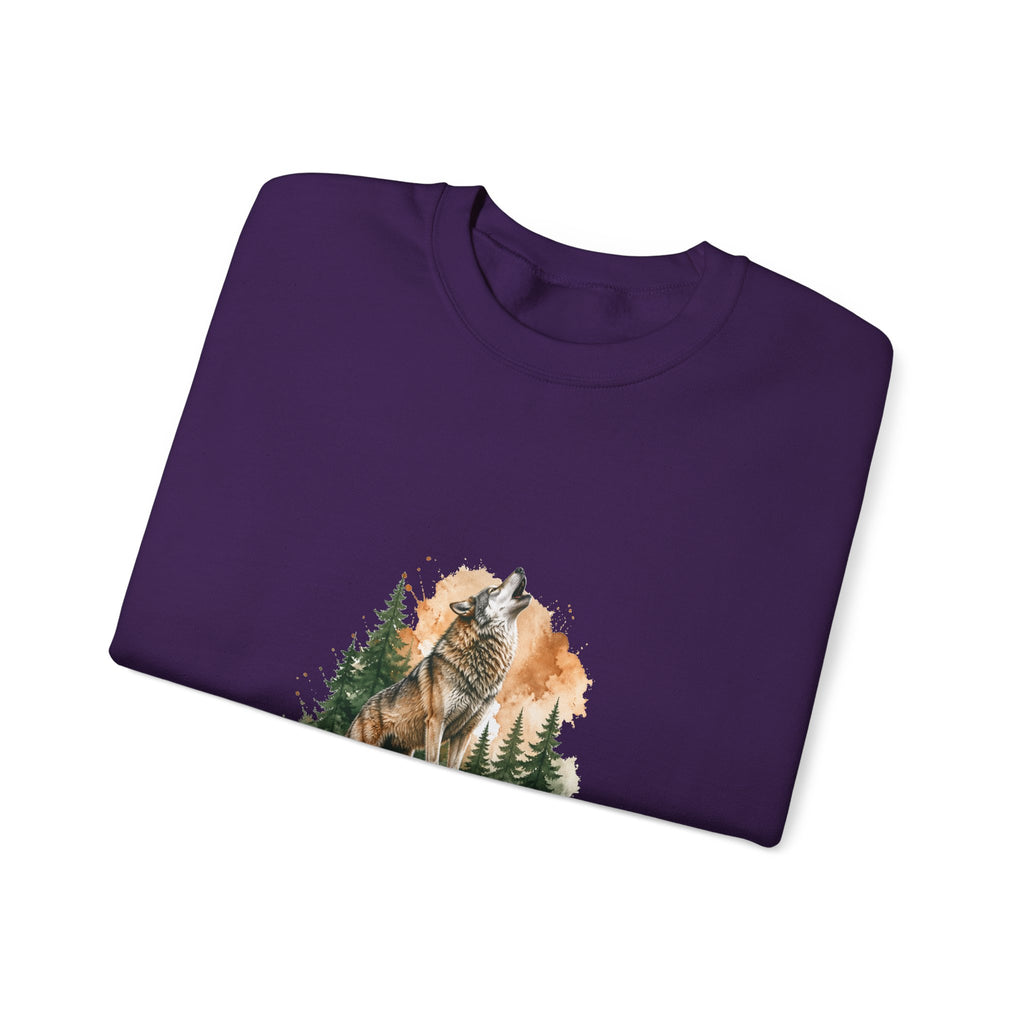 Matching Couple Sweatshirt - Wolf & Dove Matching Couple Crewneck Sweatshirt Watercolor Art His Hers Engagement Gift - Design A