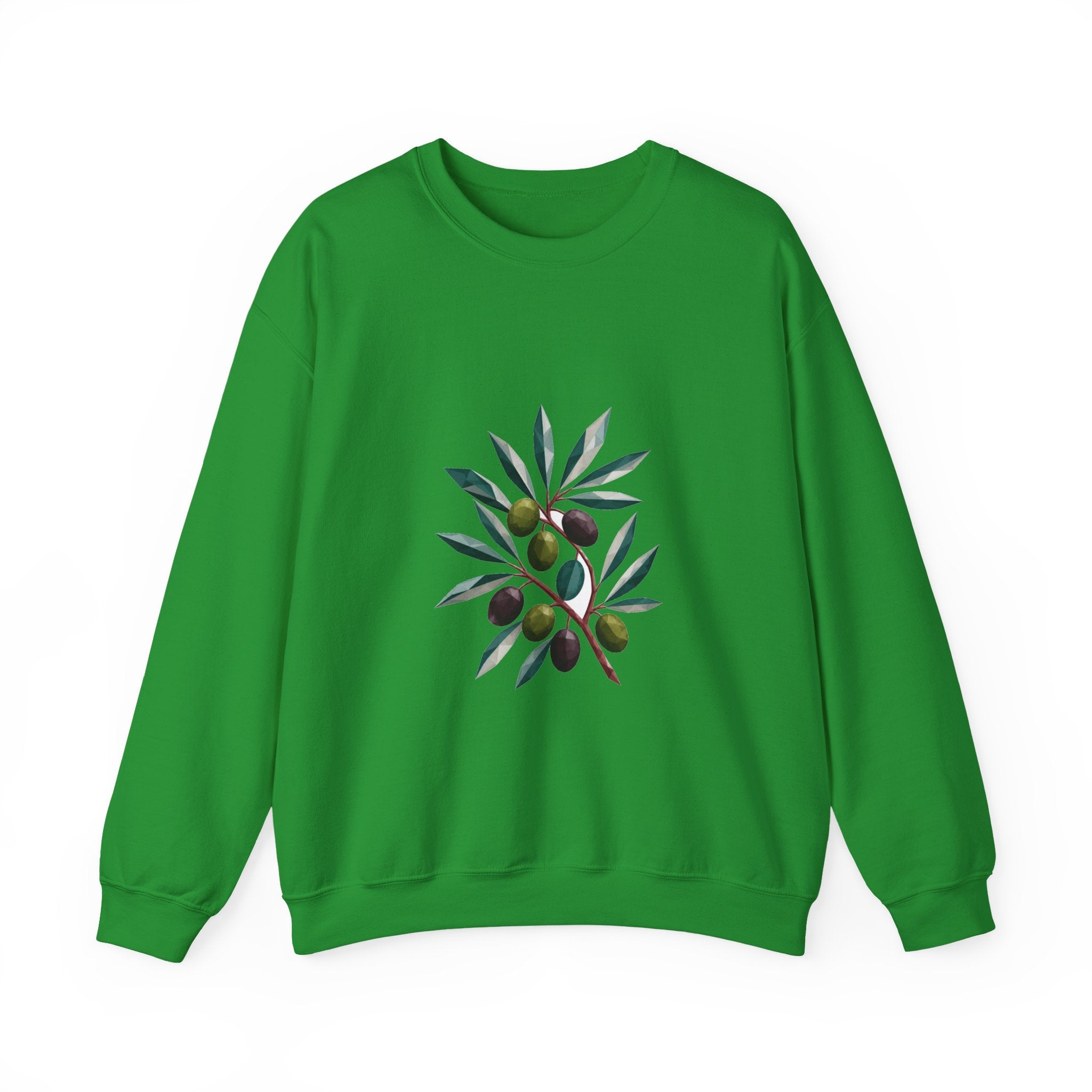 Matching Couple Sweatshirt - Olive Branch & Fig Matching Couple Crewneck Sweatshirt Geometric Art His Hers Couple Gift - Design A