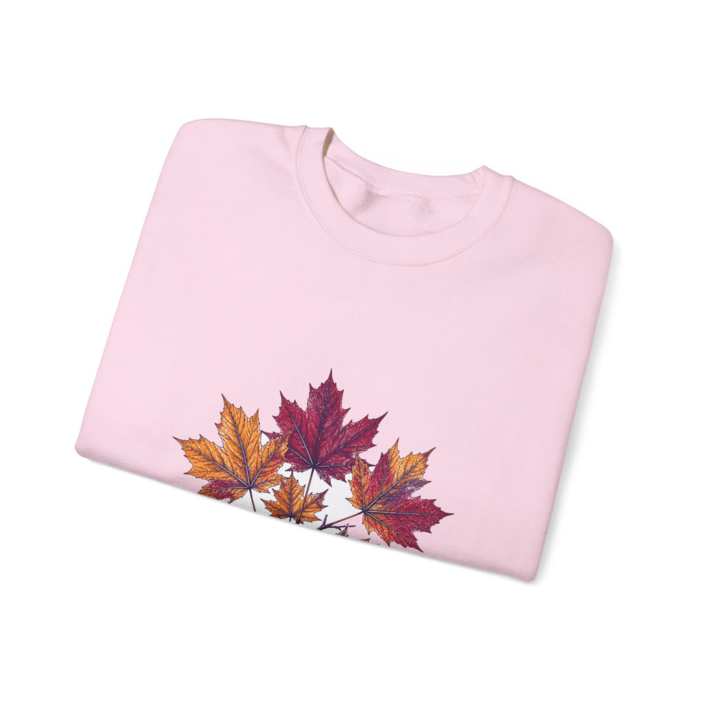 Matching Couple Sweatshirt - Cherry Blossom & Maple Leaf Matching Couple Comfort Colors Crew Hand-Drawn Art His Hers Anniversary Gift - Design B