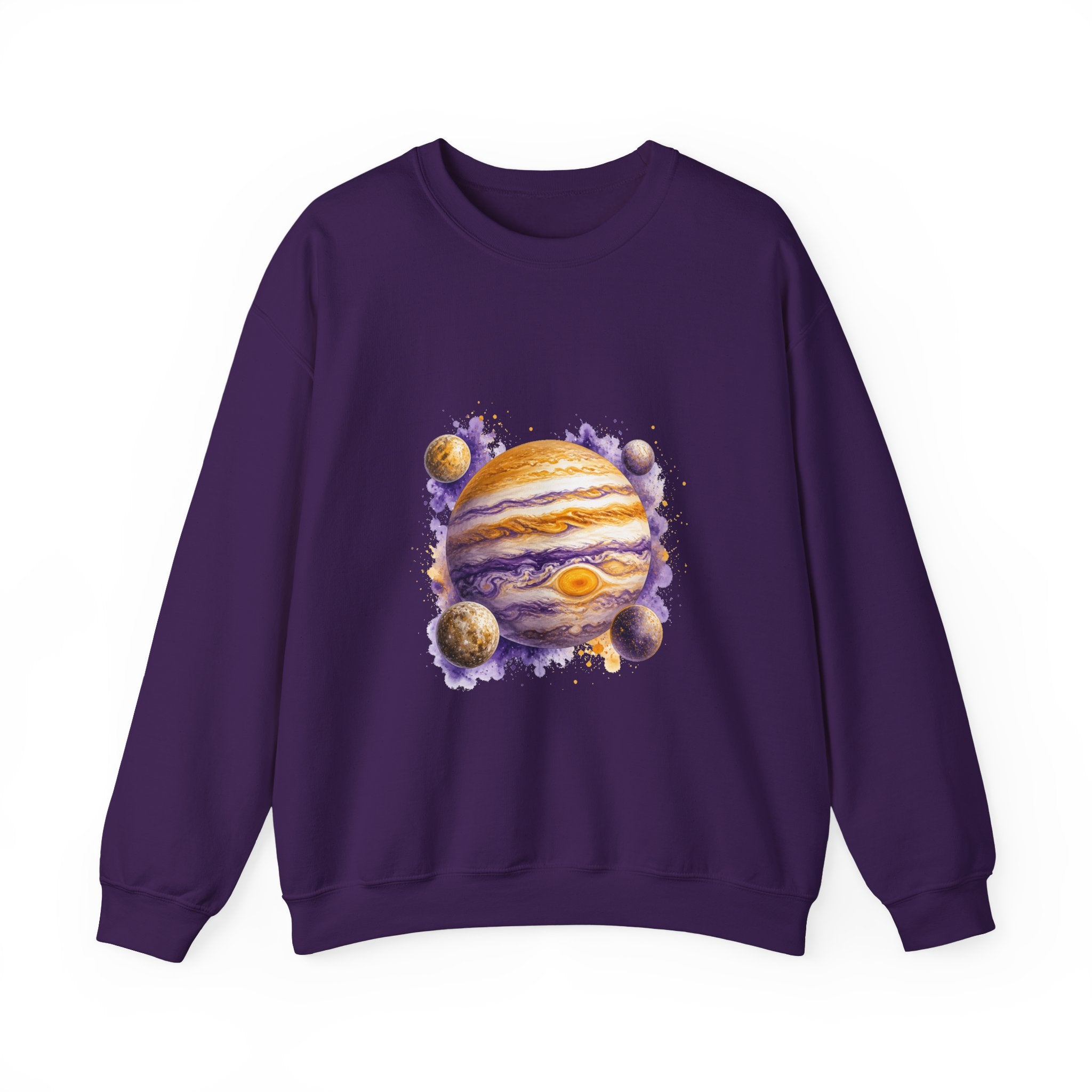 Matching Couple Sweatshirt - Saturn & Jupiter Matching Couple Comfort Colors Crew Watercolor Art His Hers Birthday Gift - Design B