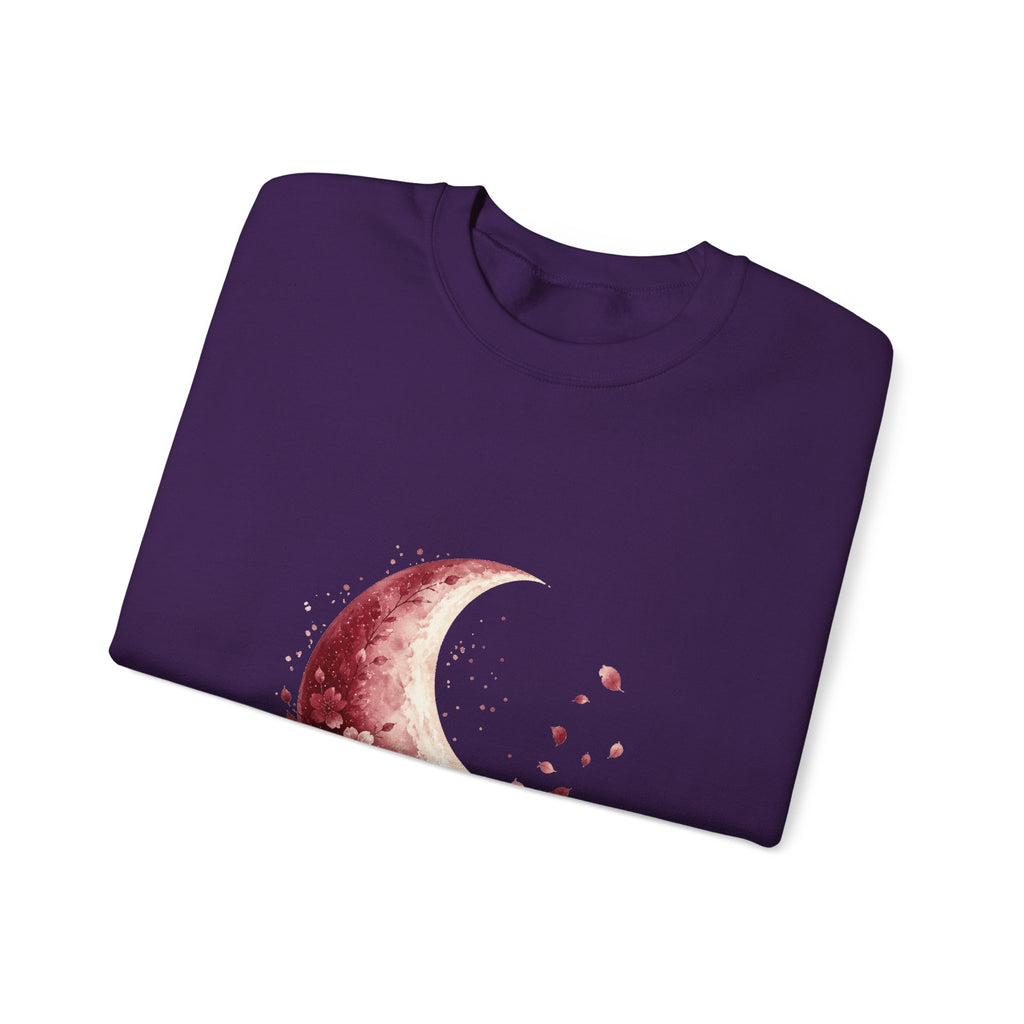 Matching Couple Sweatshirt - Waxing & Waning Moon Matching Couple Premium Fleece Sweatshirt Watercolor Art His Hers Birthday Gift - Design B