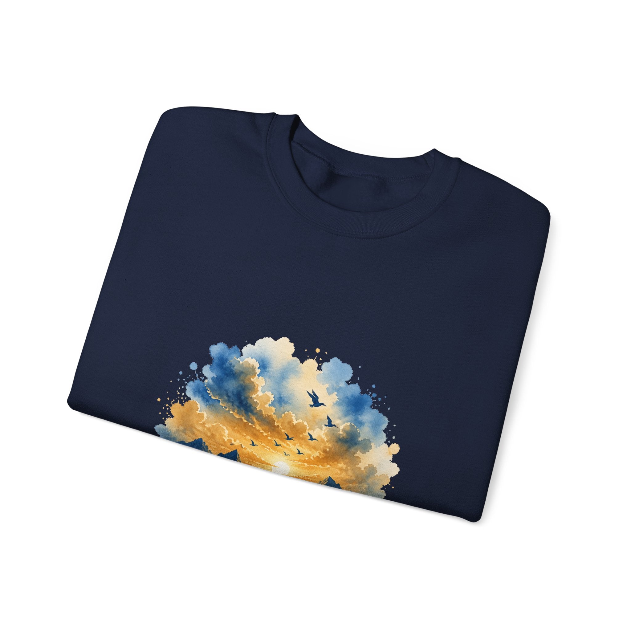 Matching Couple Sweatshirt - Sunrise & Sunset Matching Couple Crewneck Sweatshirt Watercolor Art His Hers Engagement Gift - Design B