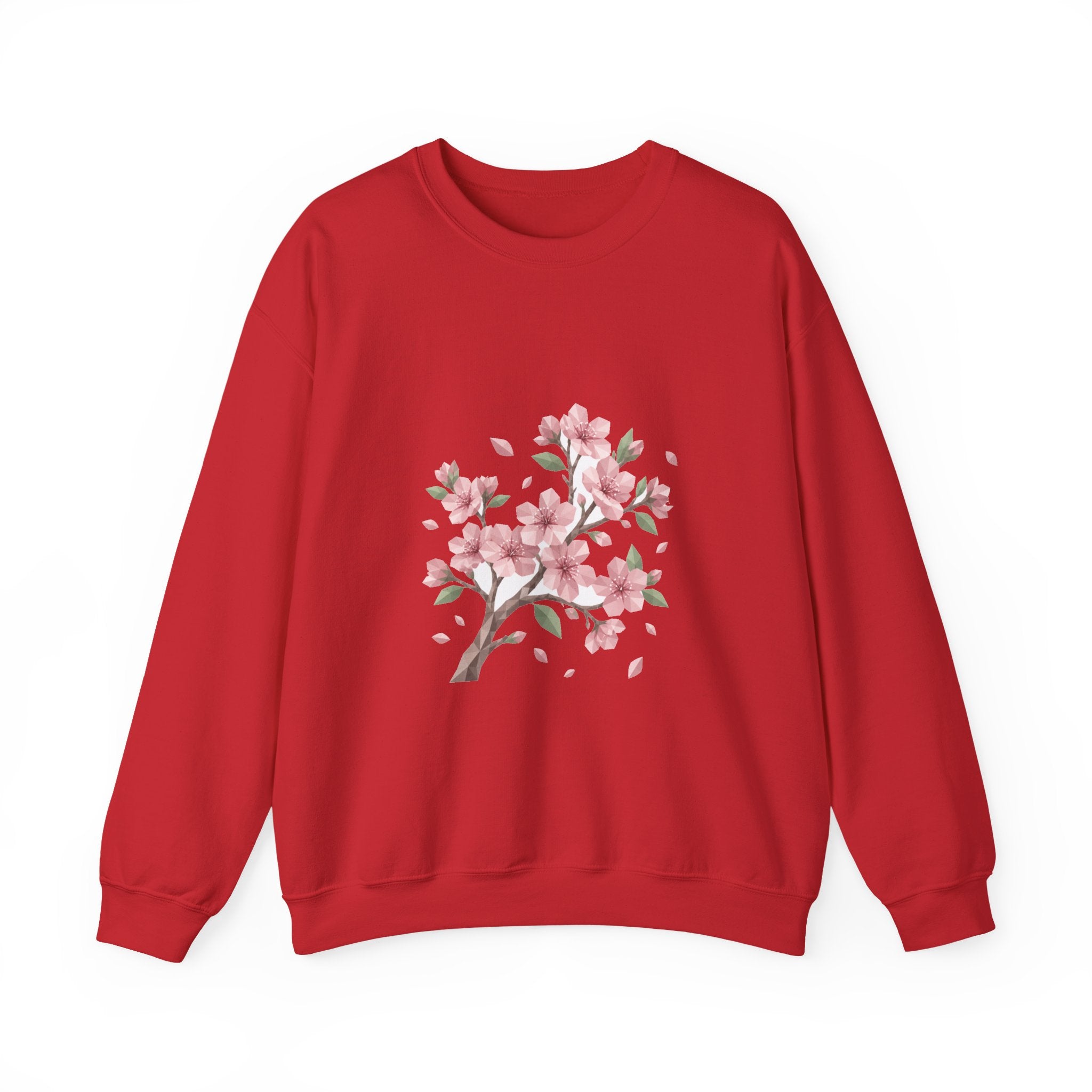 Matching Couple Sweatshirt - Cherry Blossom & Maple Leaf Matching Couple Premium Fleece Sweatshirt Geometric Art His Hers Love Gift - Design A