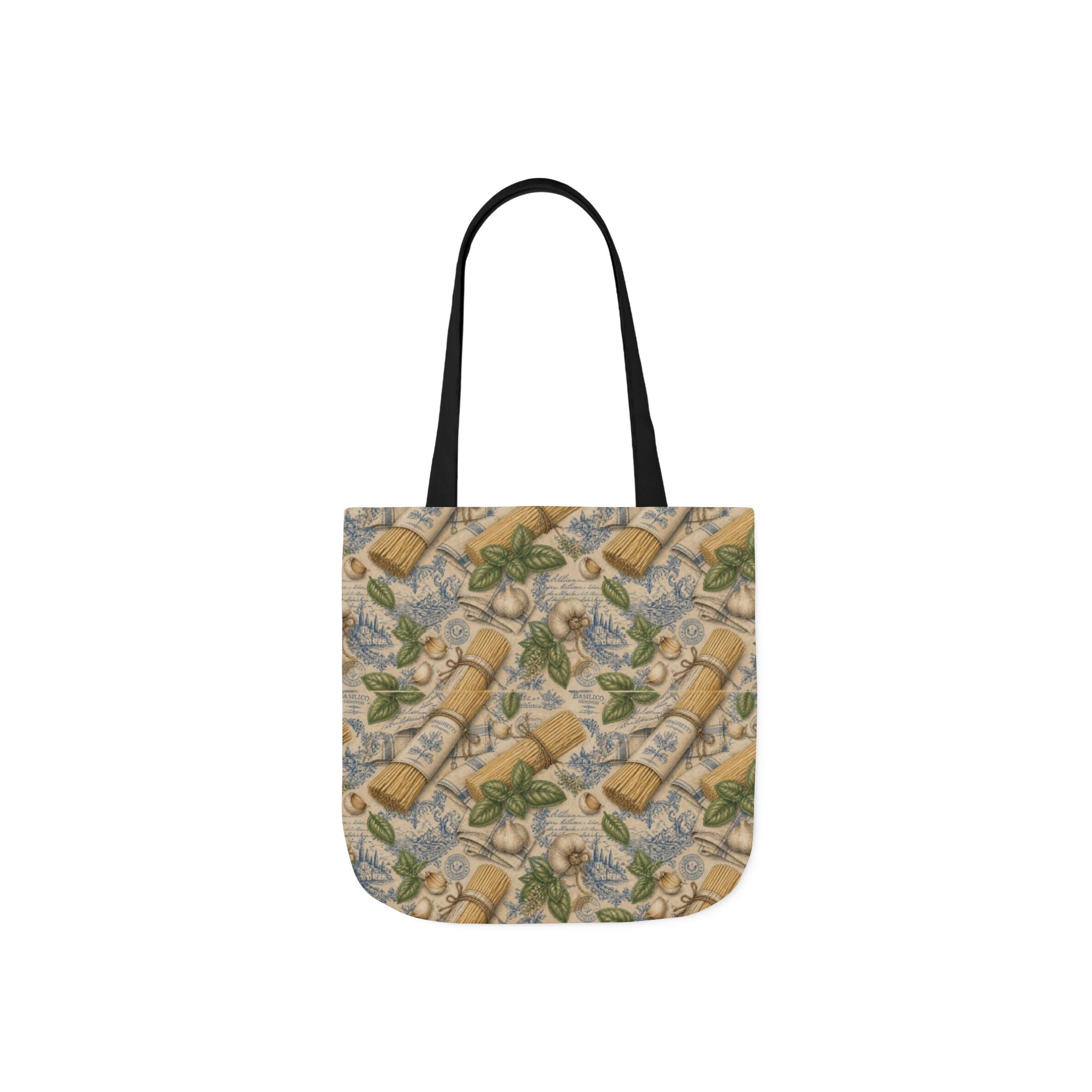 Spaghetti Bundle Canvas Tote Bag Mediterranean Kitchen Botanical Design Italian Cottagecore Gift
