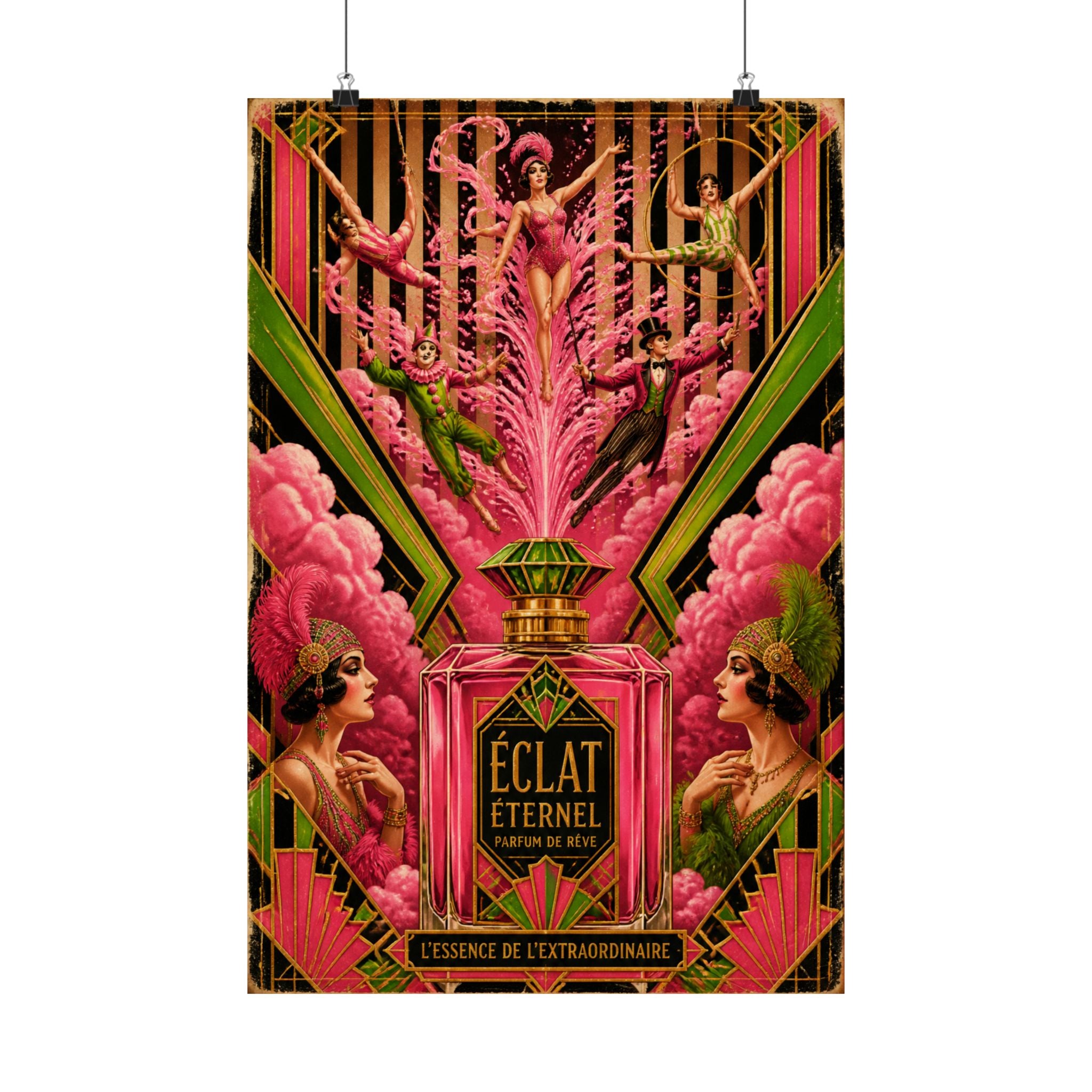 Perfume Bottle Fountain Wall Art Poster 18×24 Art Deco Entryway Decor Maximalist Print