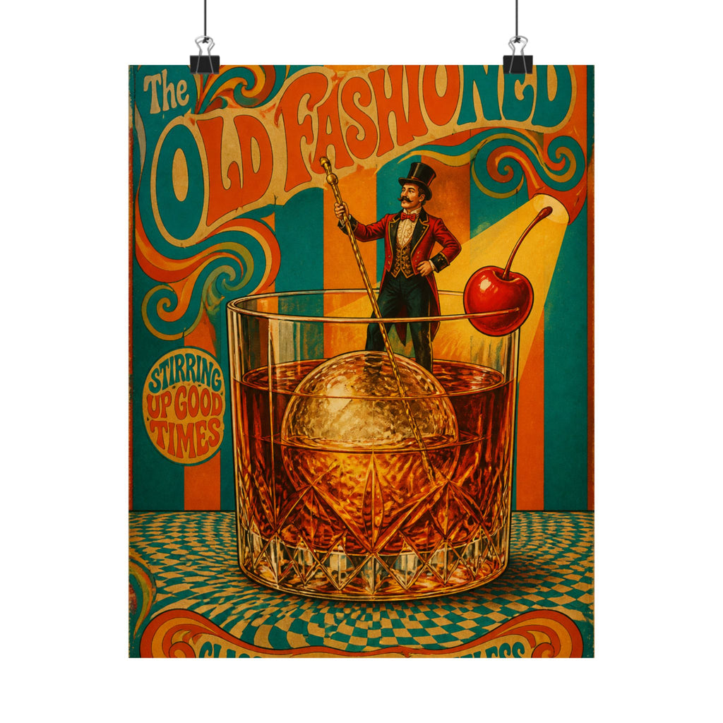 Old Fashioned Ringmaster Wall Art Poster 24×36 Psychedelic Dining Room Decor Maximalist Print