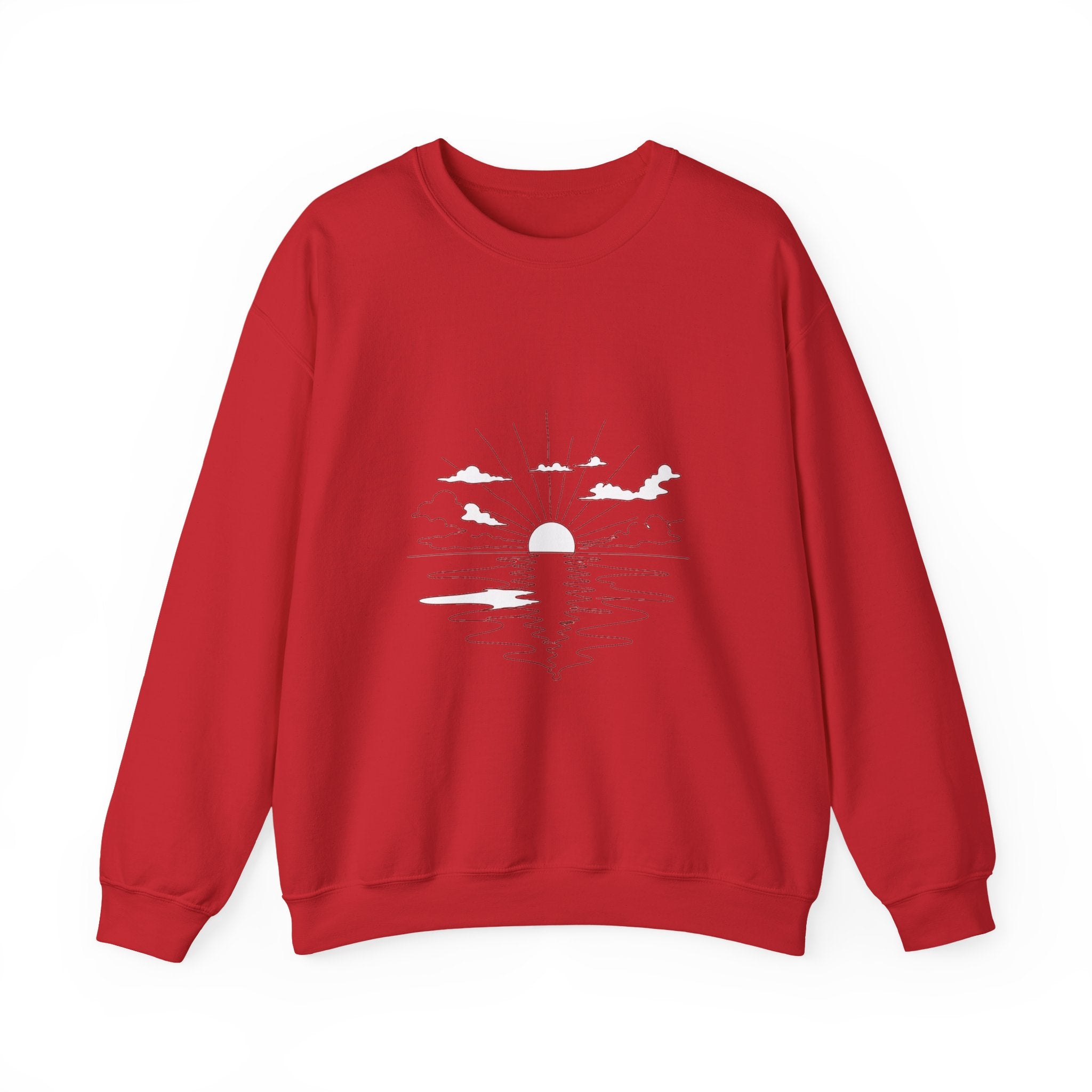 Matching Couple Sweatshirt - Sunrise & Sunset Matching Couple Premium Fleece Sweatshirt Minimalist Art His Hers Christmas Gift - Design A