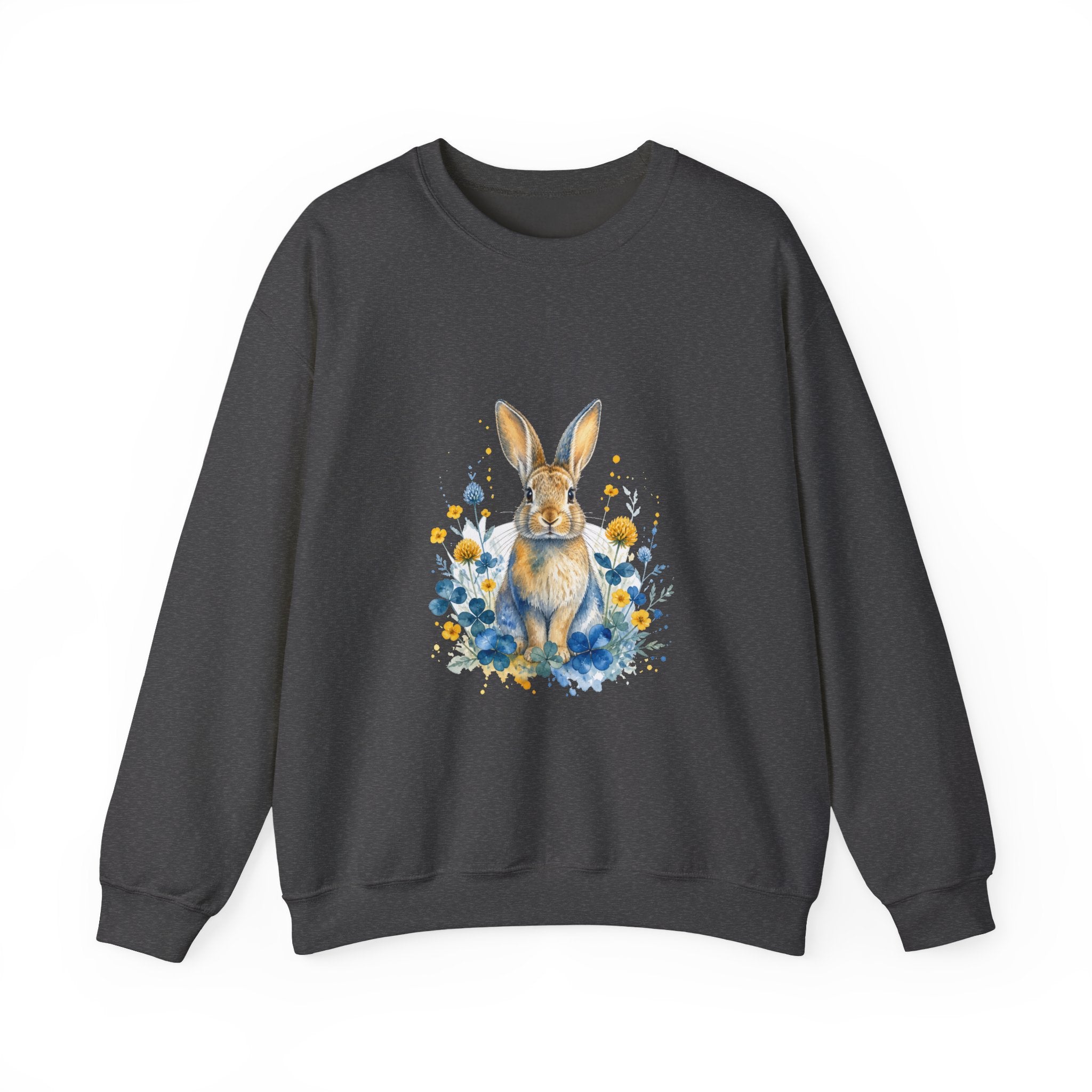 Matching Couple Sweatshirt - Fox & Rabbit Matching Couple Comfort Colors Crew Watercolor Art His Hers Birthday Gift - Design B