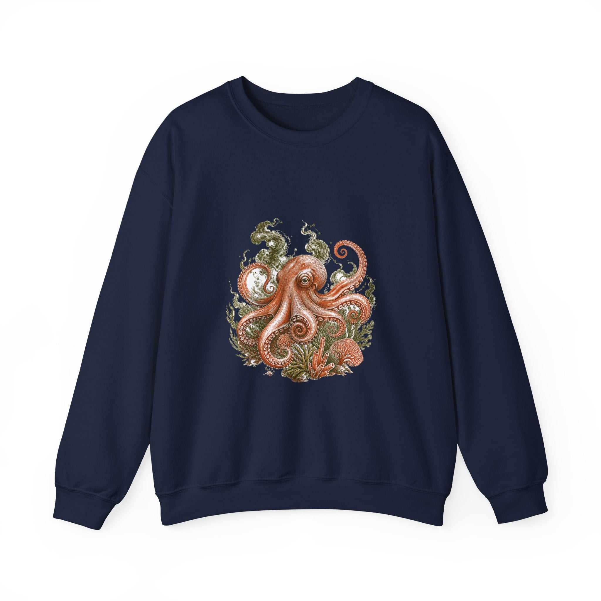 Matching Couple Sweatshirt - Octopus & Jellyfish Matching Couple Comfort Colors Crew Hand-Drawn Art His Hers Anniversary Gift - Design A