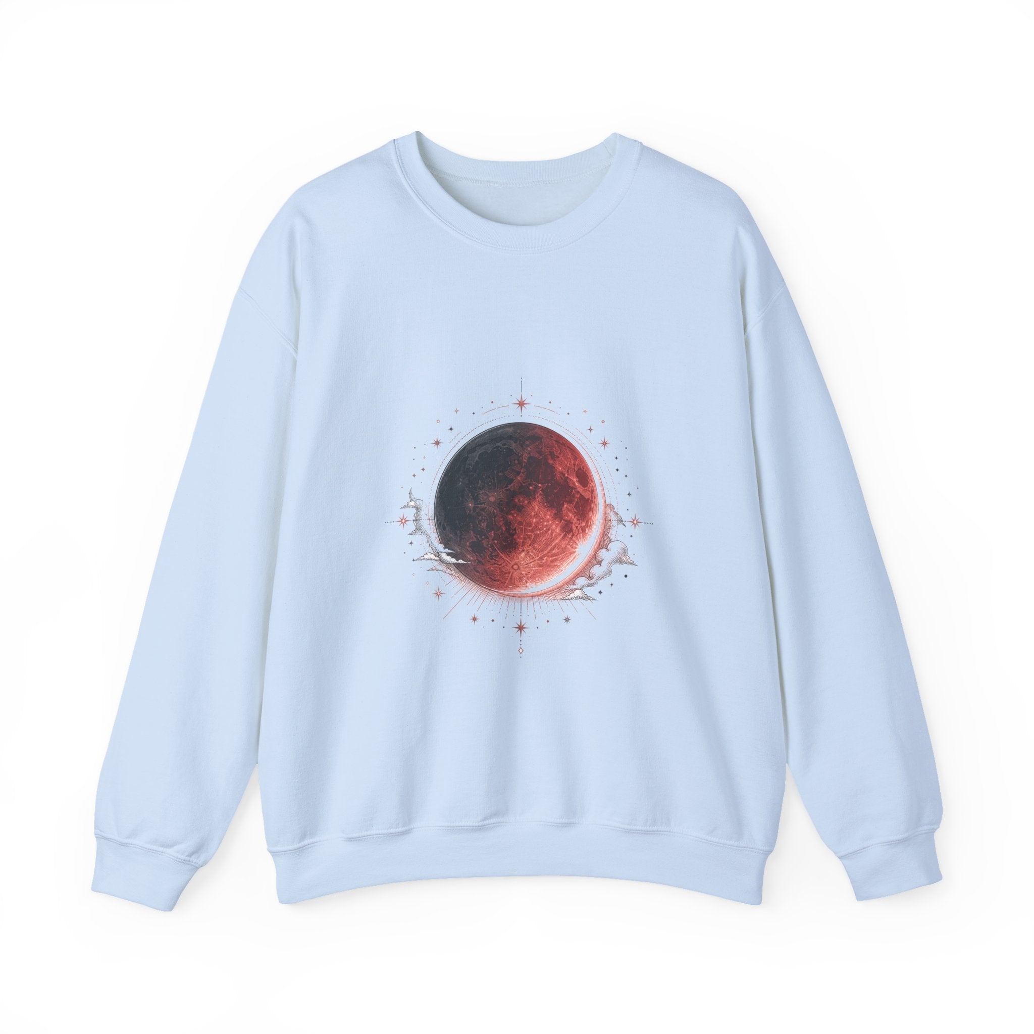 Matching Couple Sweatshirt - Solar & Lunar Eclipse Matching Couple Comfort Colors Crew Hand-Drawn Art His Hers Anniversary Gift - Design B
