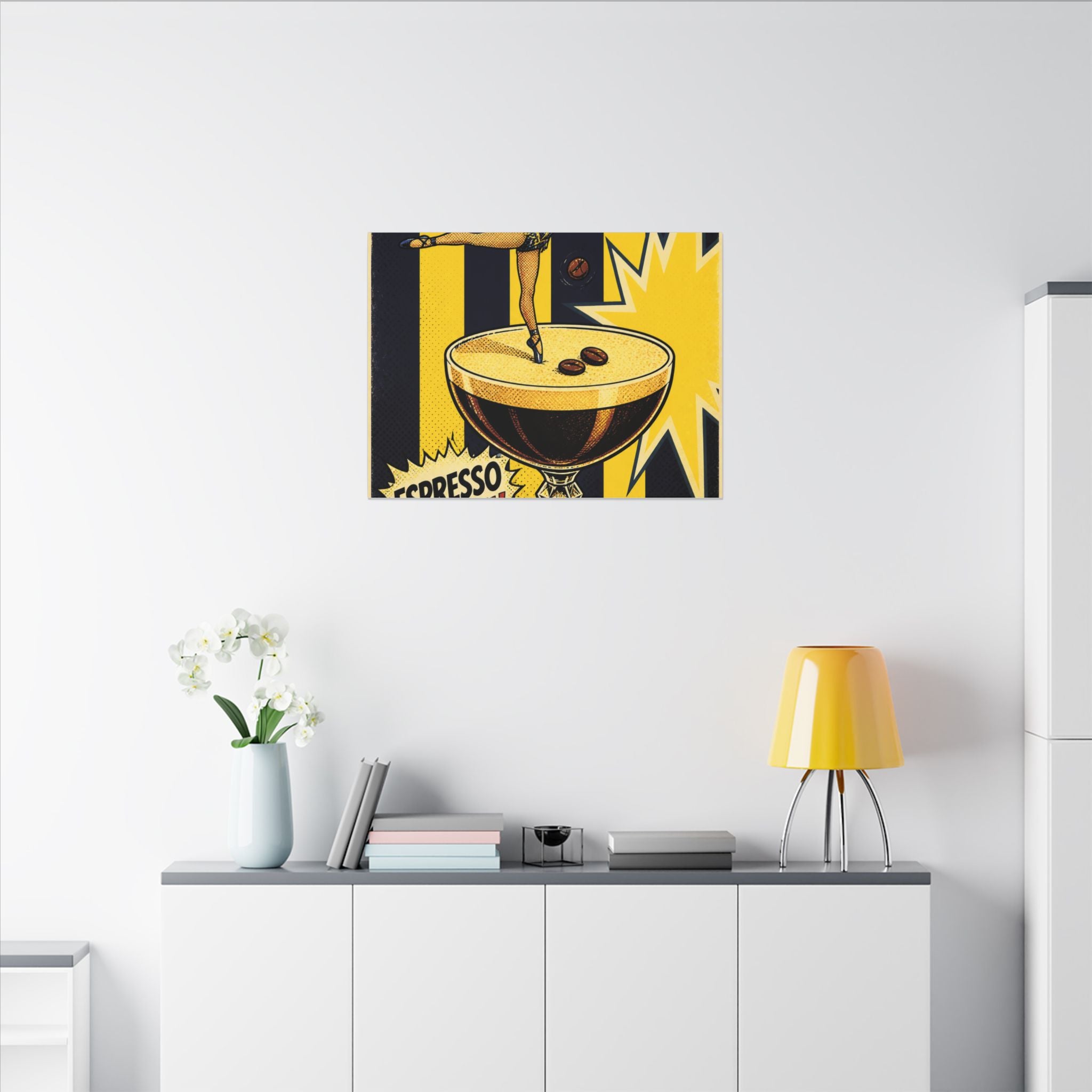 Espresso Martini Acrobat Wall Art Canvas 16×20 Pop Art Living Room Decor Maximalist Print