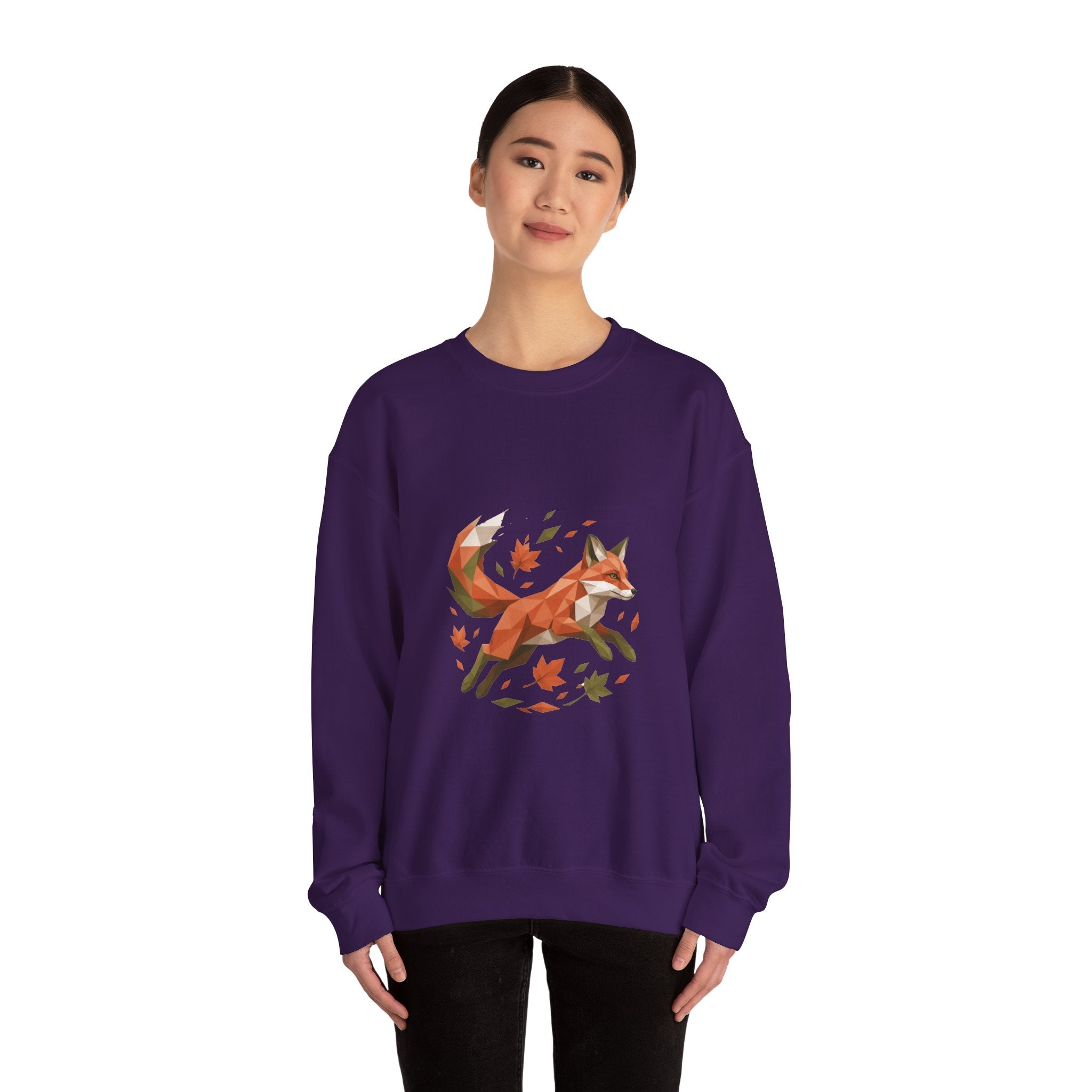Matching Couple Sweatshirt - Fox & Rabbit Matching Couple Comfort Colors Crew Geometric Art His Hers Love Gift - Design A